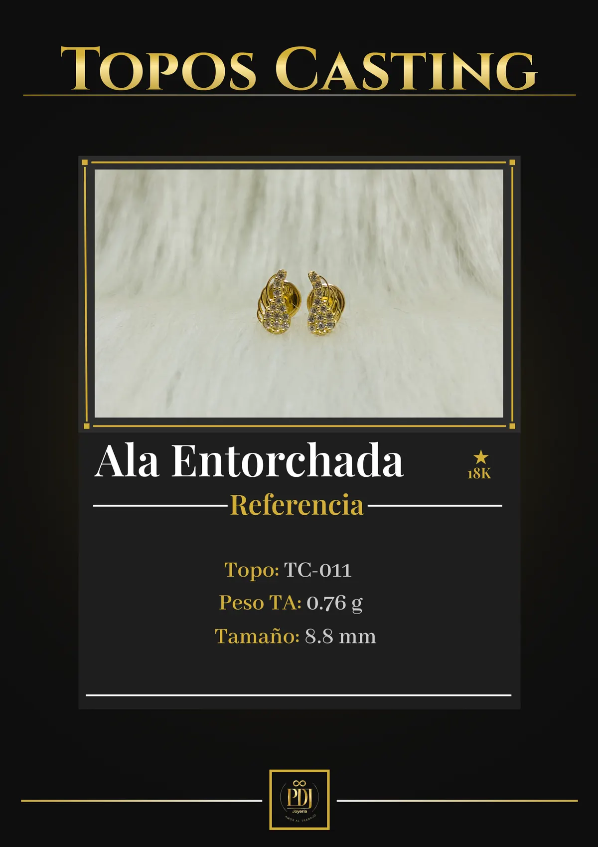 Póster de Ala Entorchada en oro 18K — TC-011