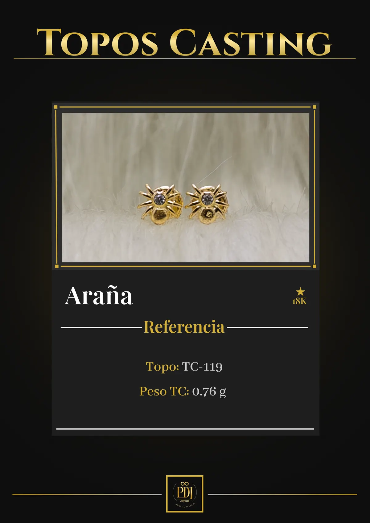 Póster de Araña en oro 18K — TC-119