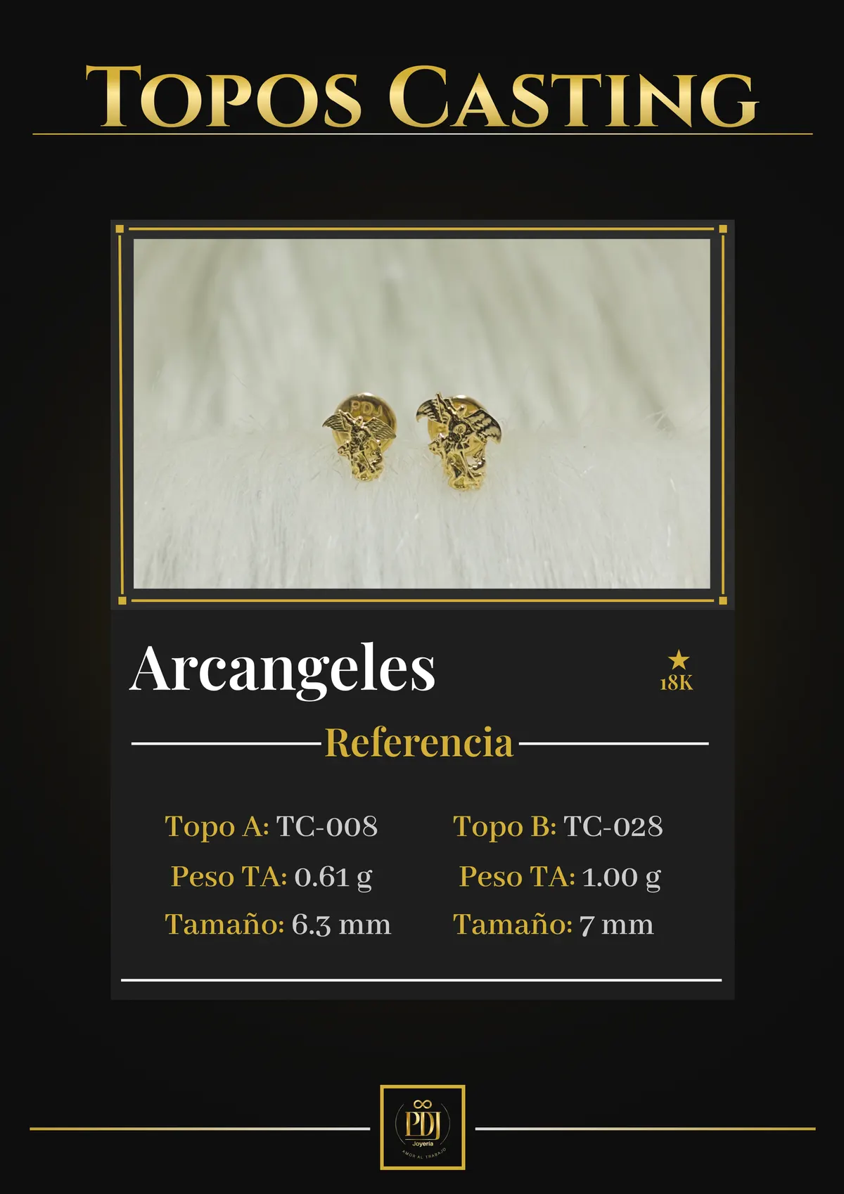 Póster de Arcangeles en oro 18K — TC-008, TC-028