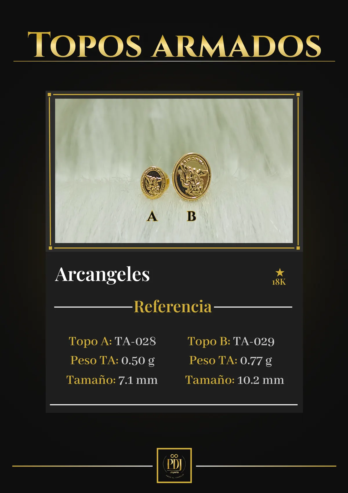 Póster de Arcangeles en oro 18K — TA-028, TA-029