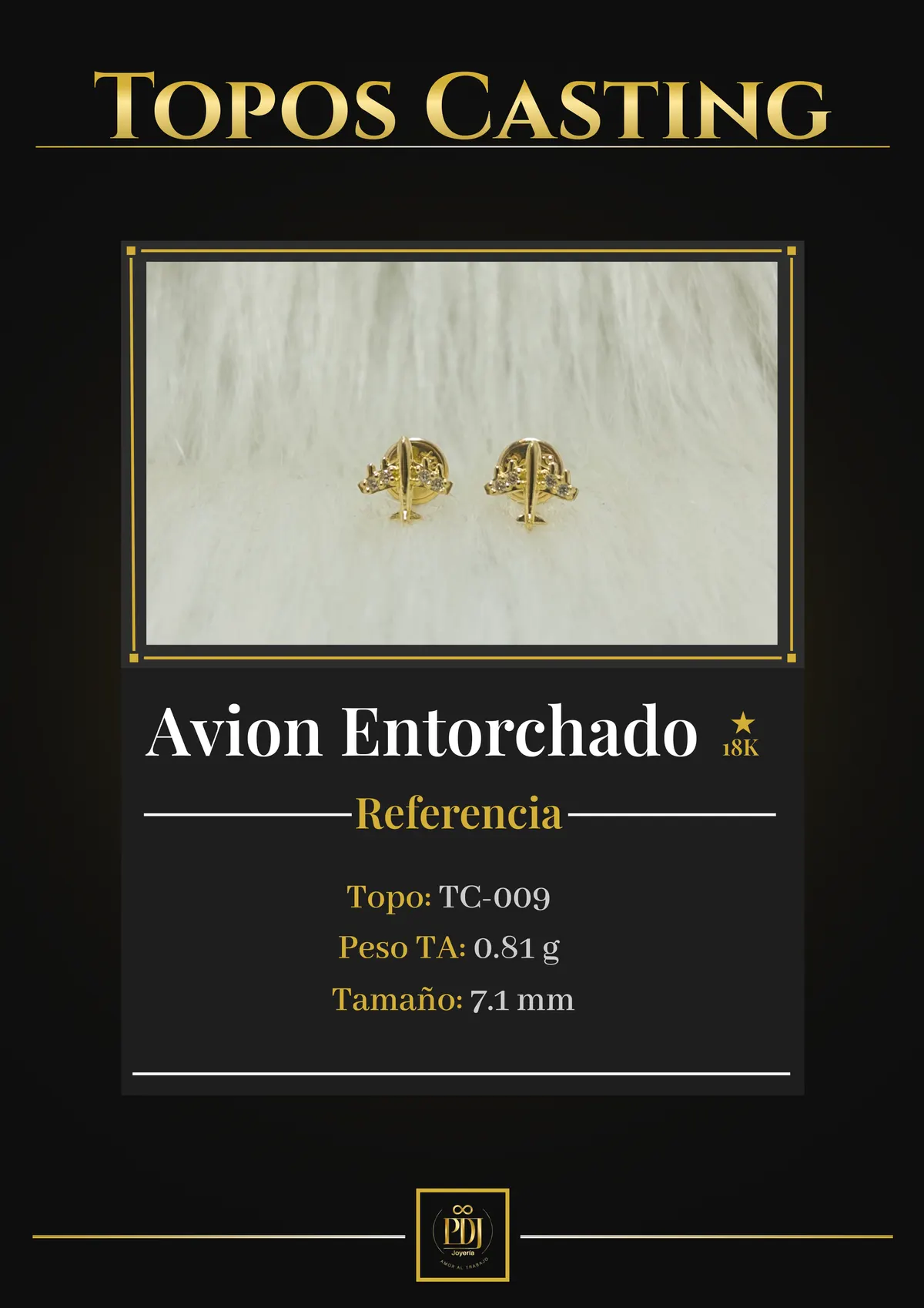 Póster de Avion Entorchado en oro 18K — TC-009