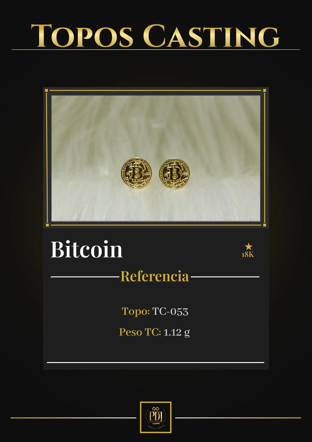 Póster de Bitcoin en oro 18K — TC-053