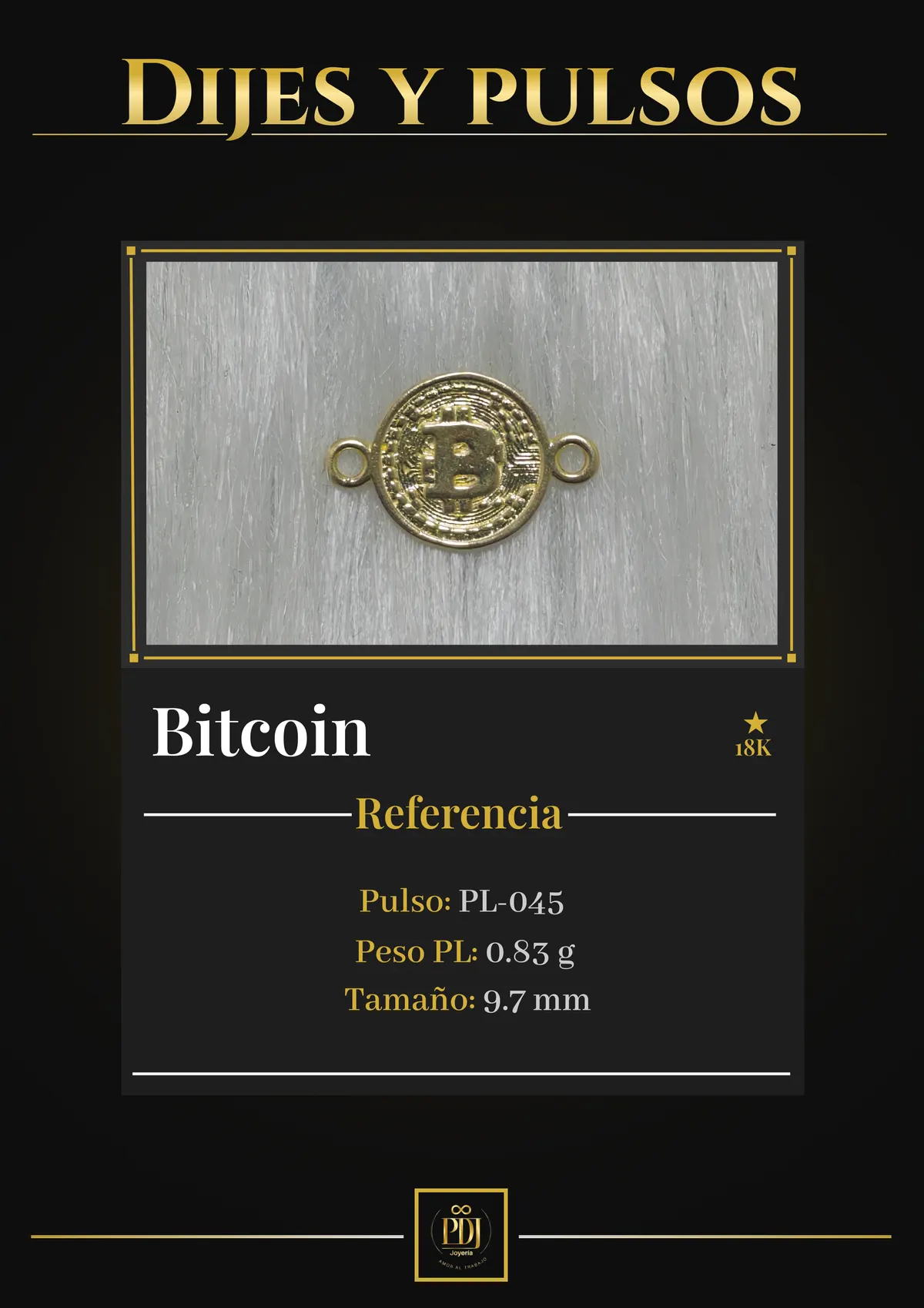Póster de Bitcoin en oro 18K — PL-045
