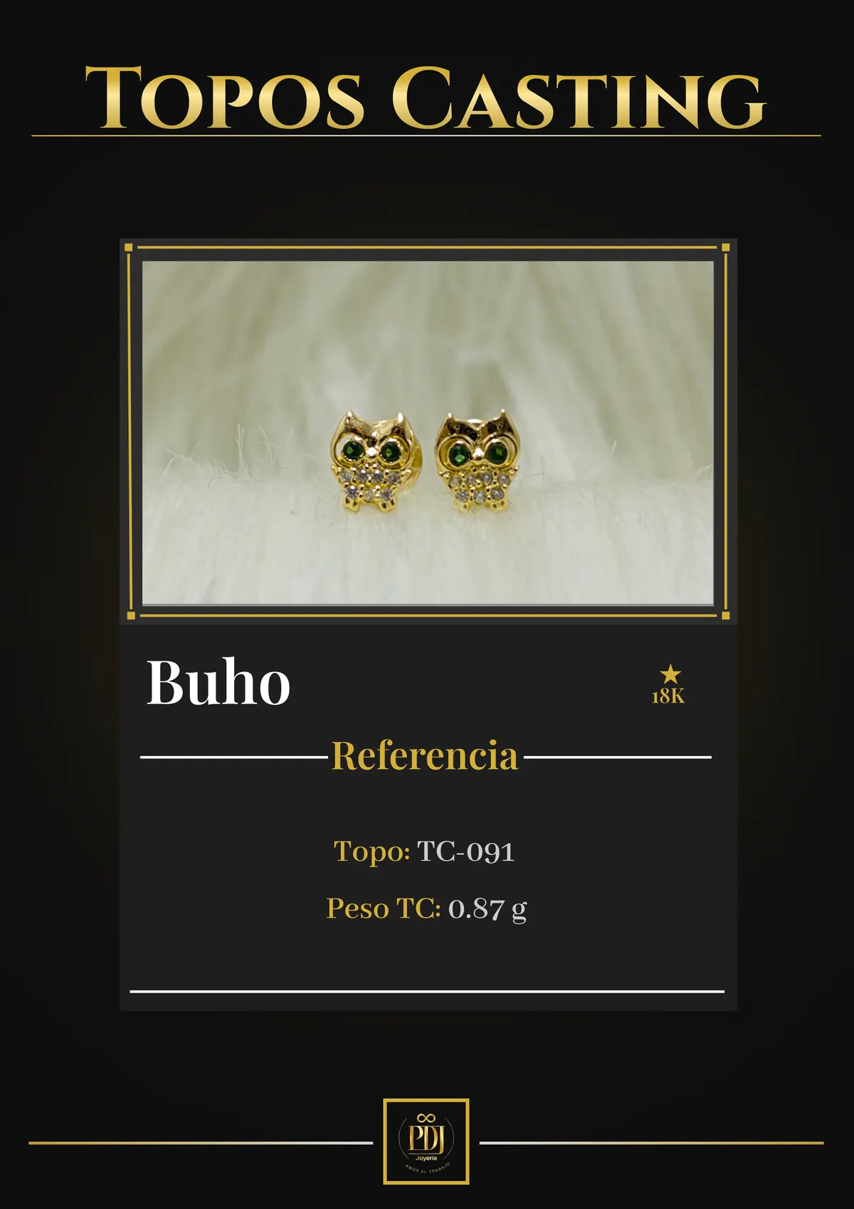 Póster de Buho en oro 18K — TC-091