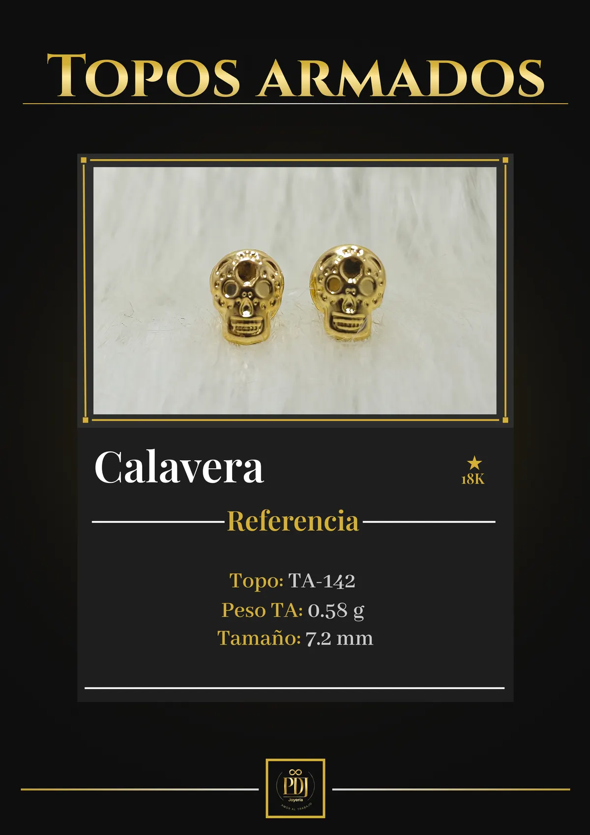 Póster de Calavera en oro 18K — TA-142