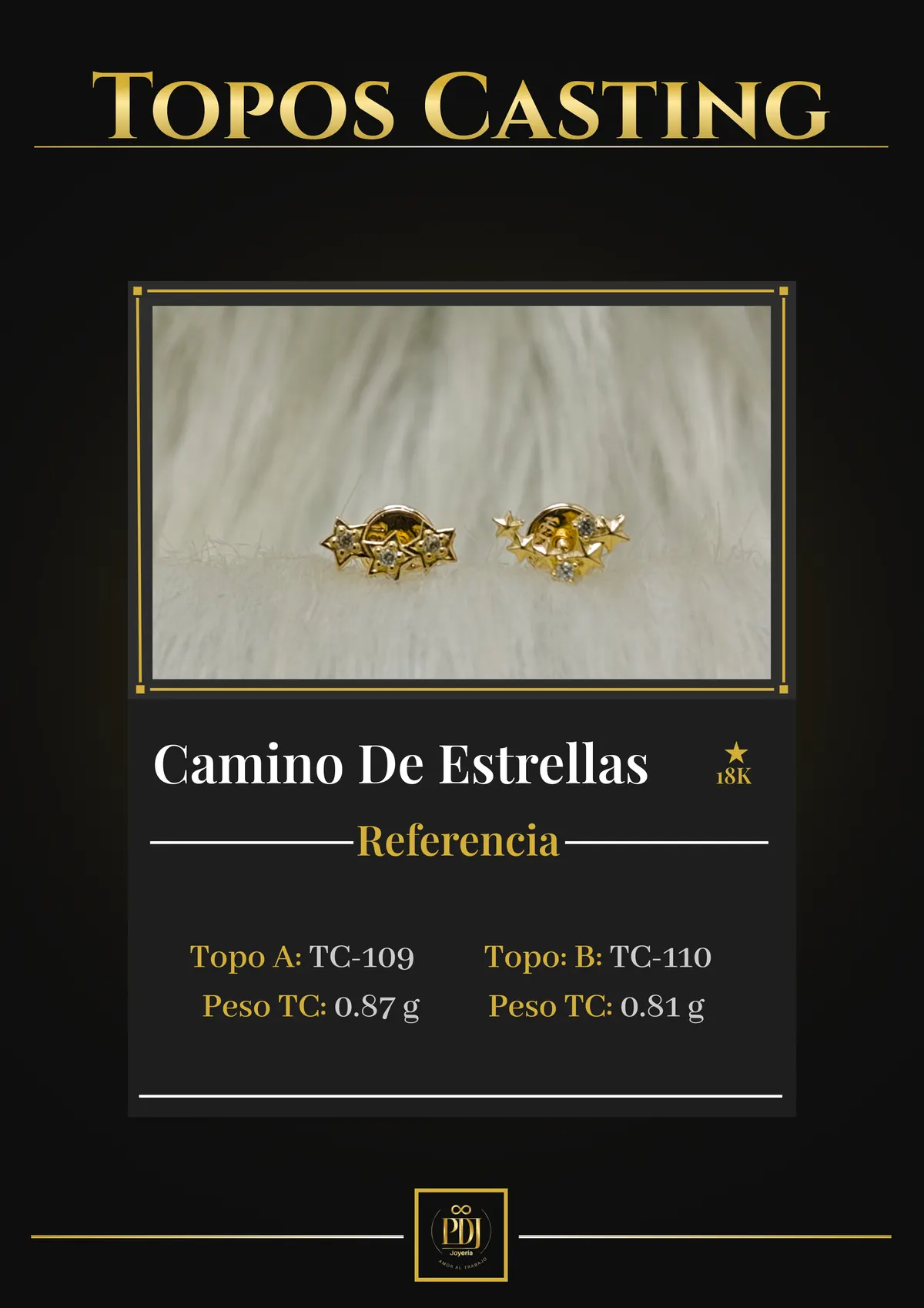 Póster de Camino De Estrellas en oro 18K — TC-109, TC-110