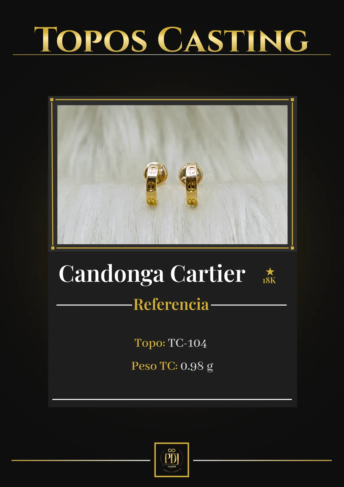 Póster de Candonga Cartier en oro 18K — TC-104