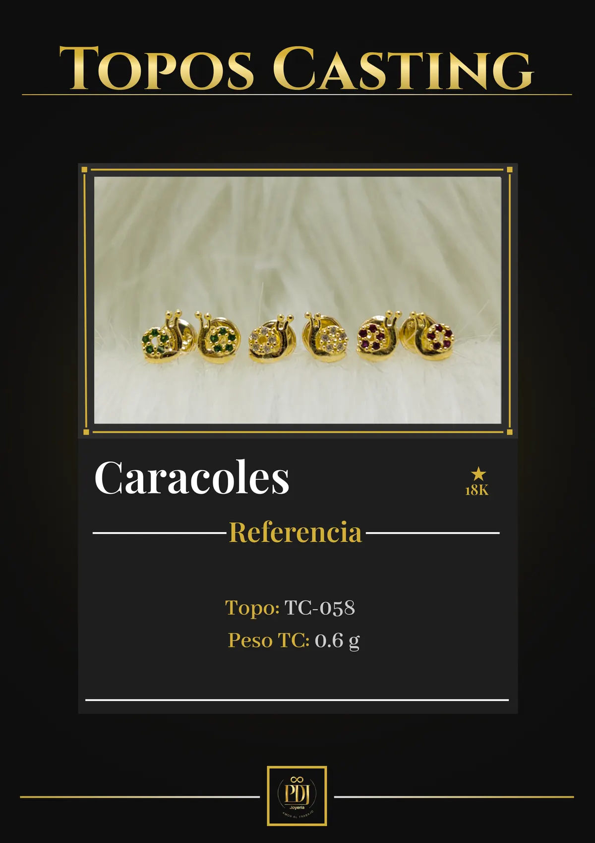 Póster de Caracoles en oro 18K — TC-058