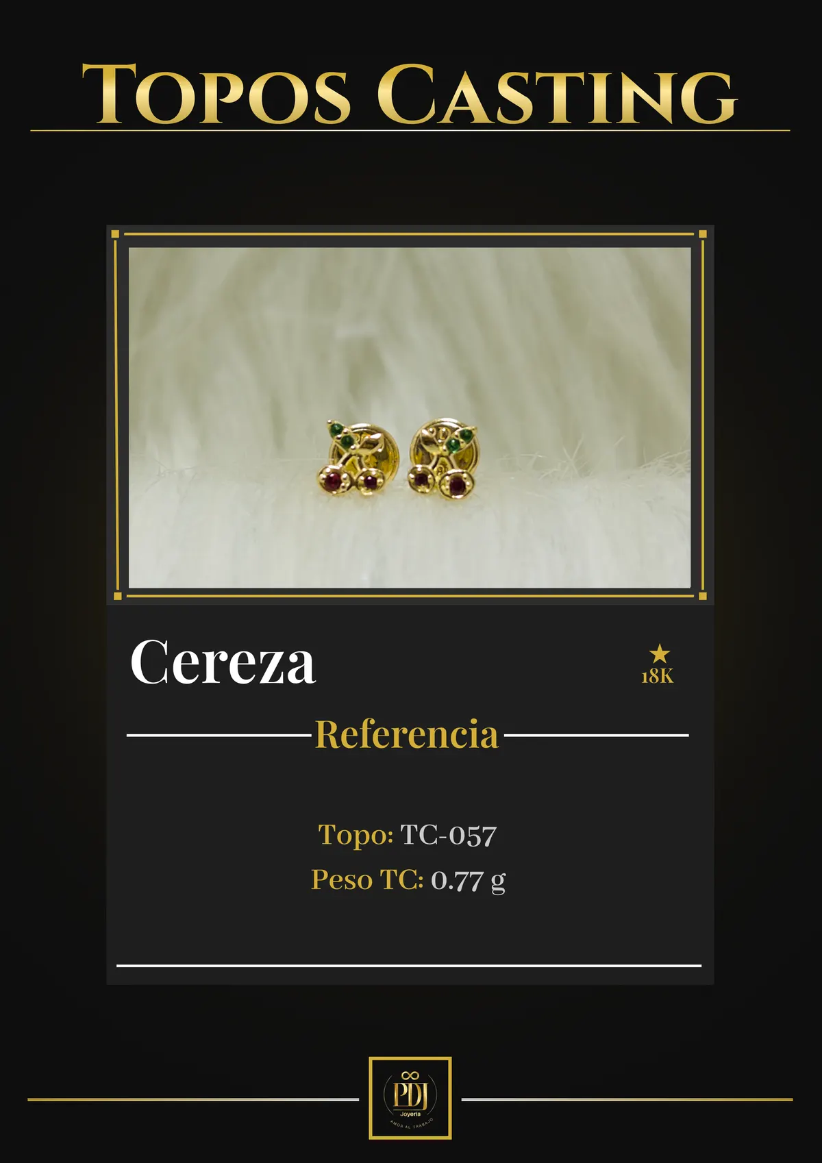 Póster de Cereza en oro 18K — TC-057