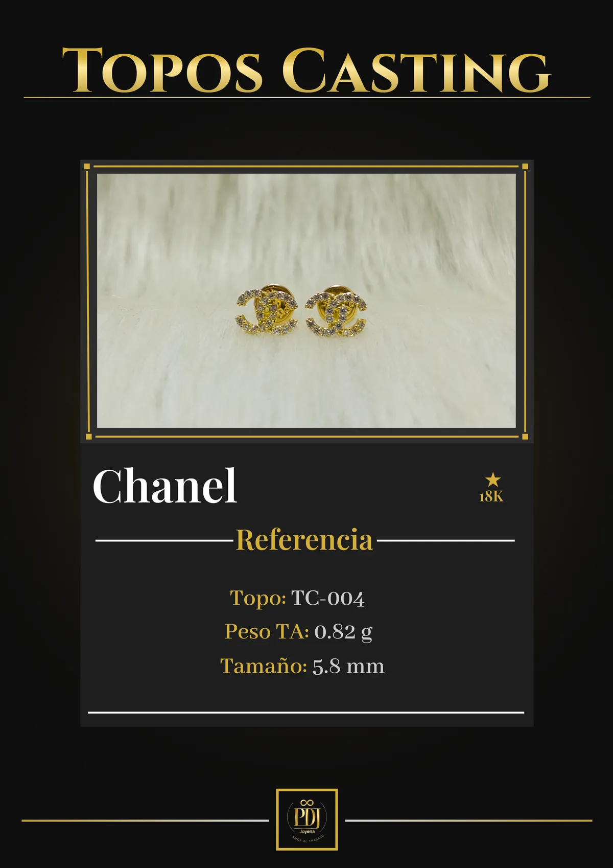 Póster de Chanel en oro 18K — TC-004