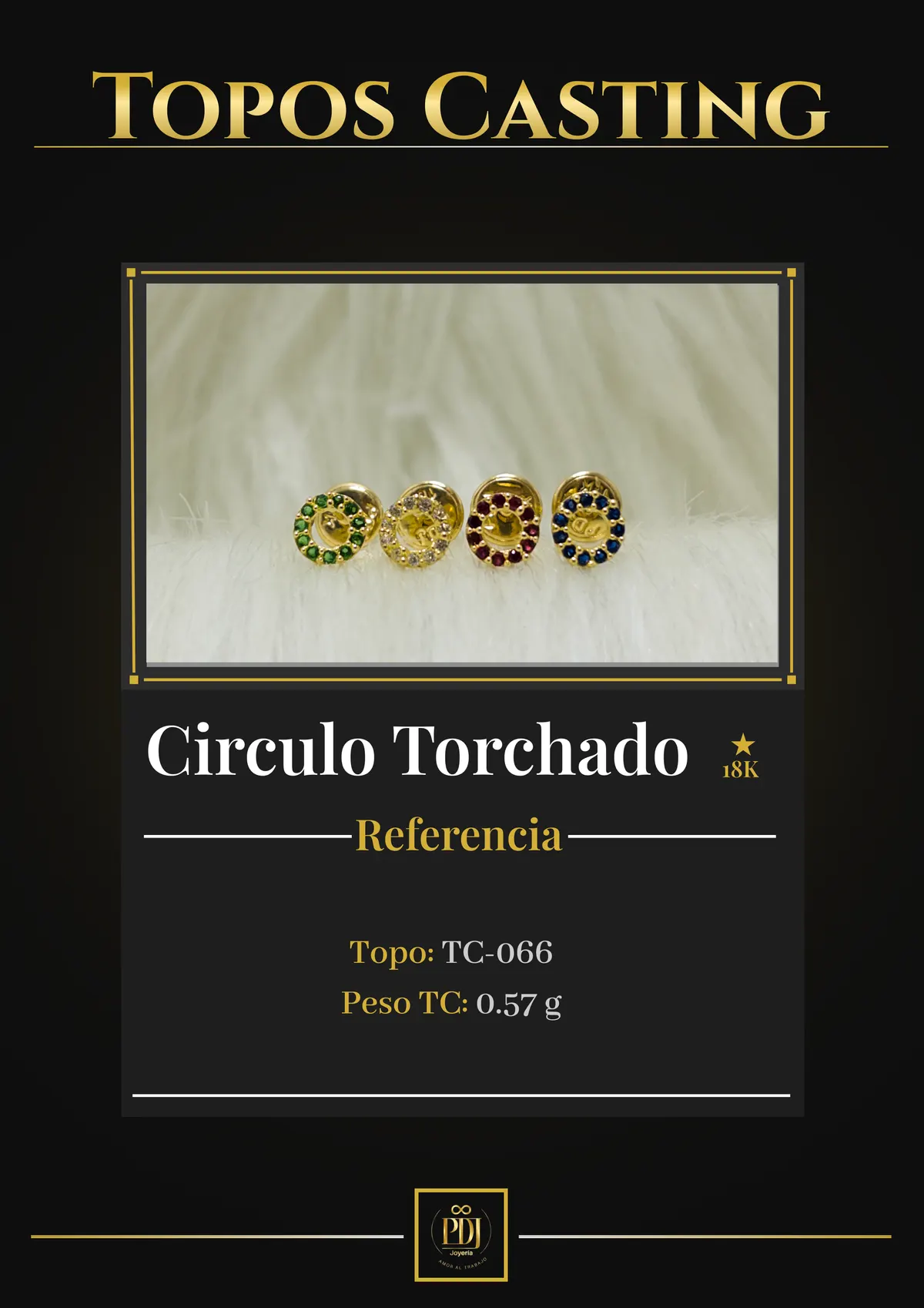 Póster de Circulo Torchado en oro 18K — TC-066