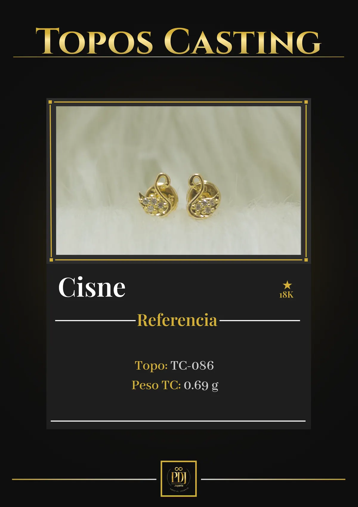 Póster de Cisne en oro 18K — TC-086