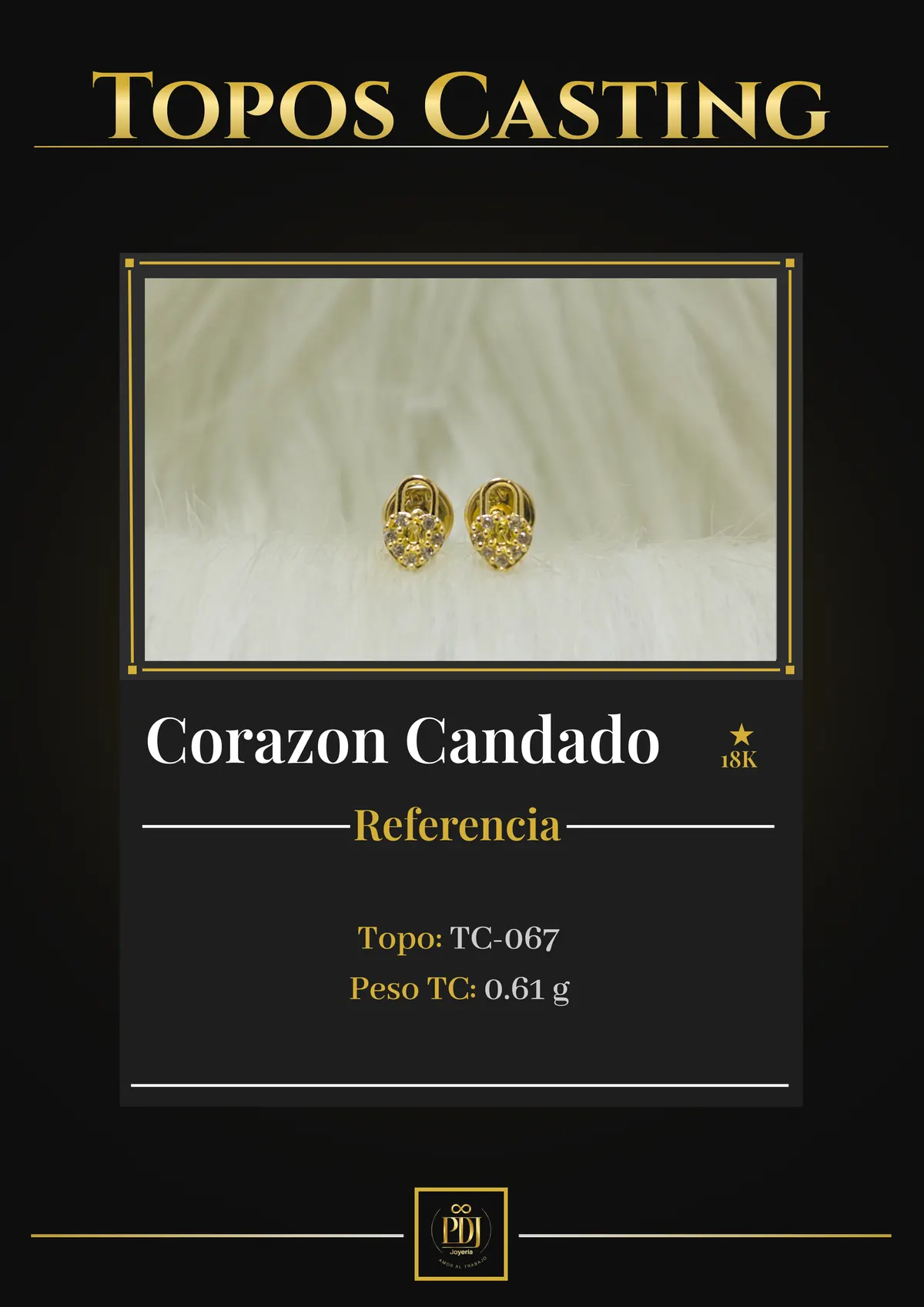 Póster de Corazon Candado en oro 18K — TC-067