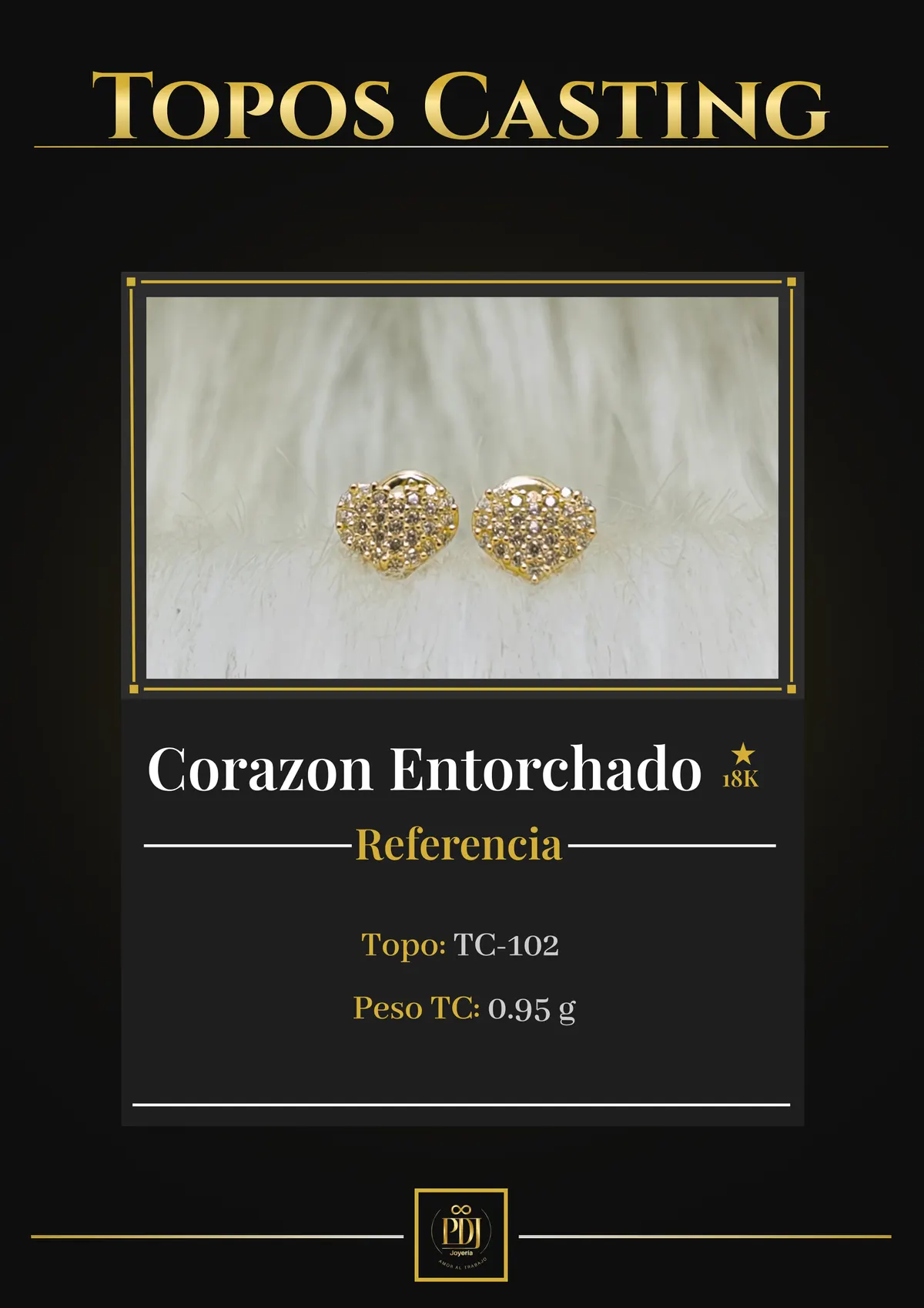 Póster de Corazon Entorchado en oro 18K — TC-103