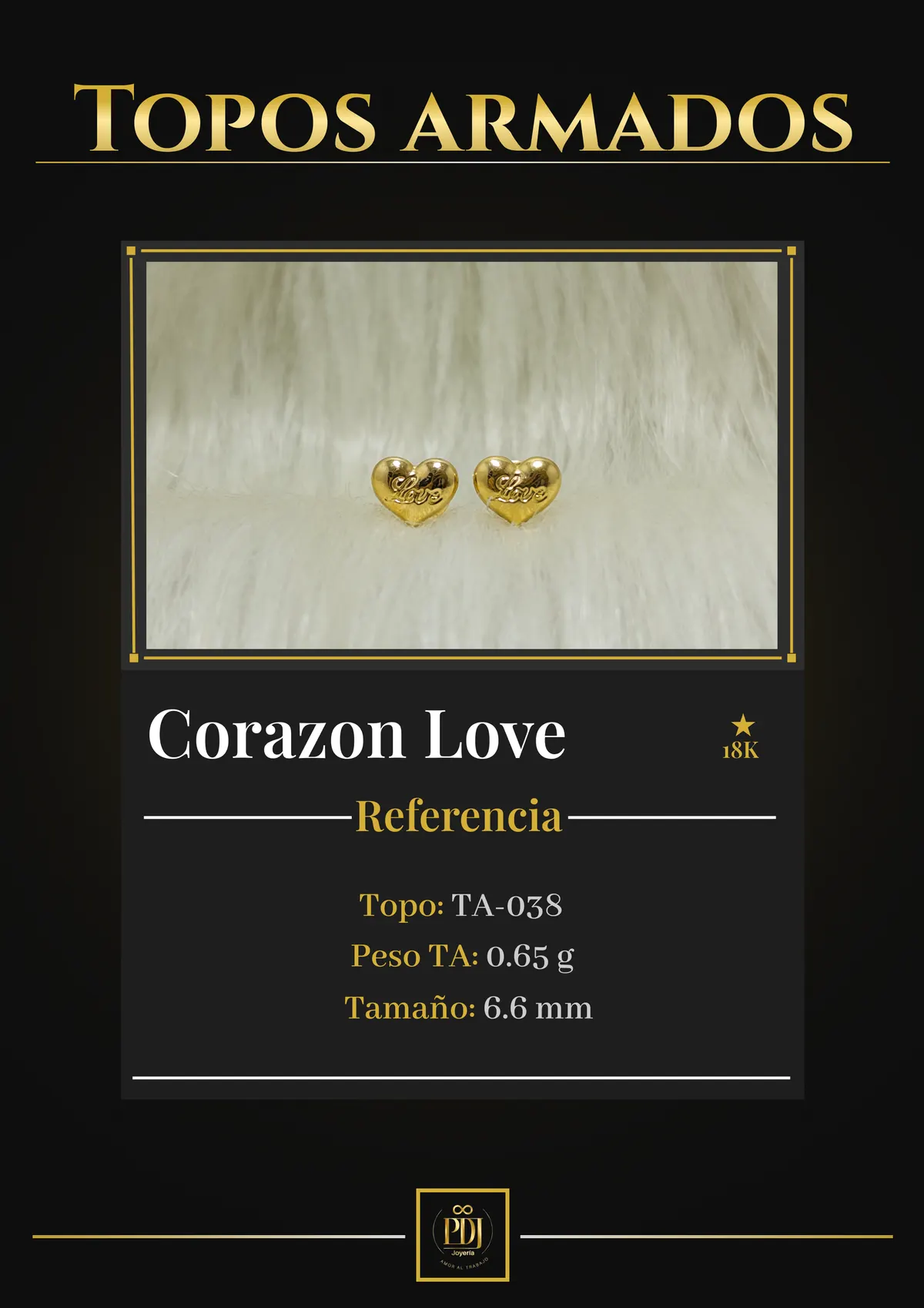 Póster de Corazon Love en oro 18K — TA-038
