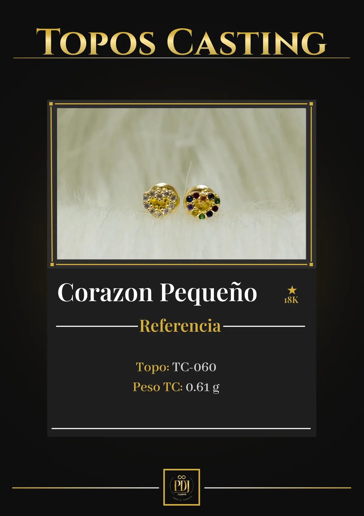 Póster de Corazon Pequeño en oro 18K — TC-060