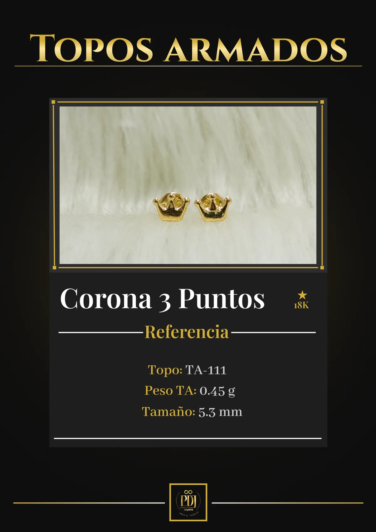 Póster de Corona 3 Puntos en oro 18K — TA-111