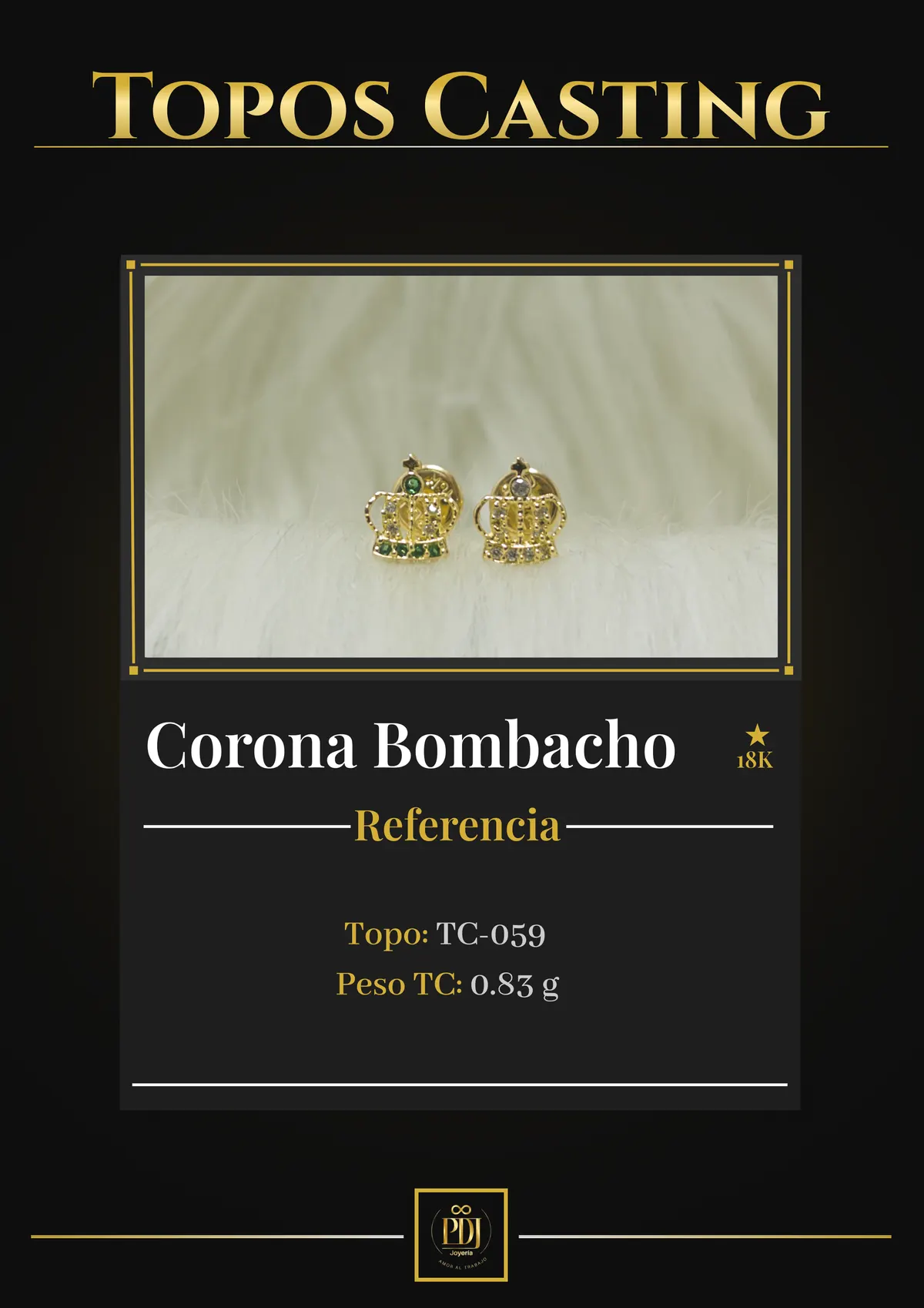 Póster de Corona Bombacho en oro 18K — TC-059