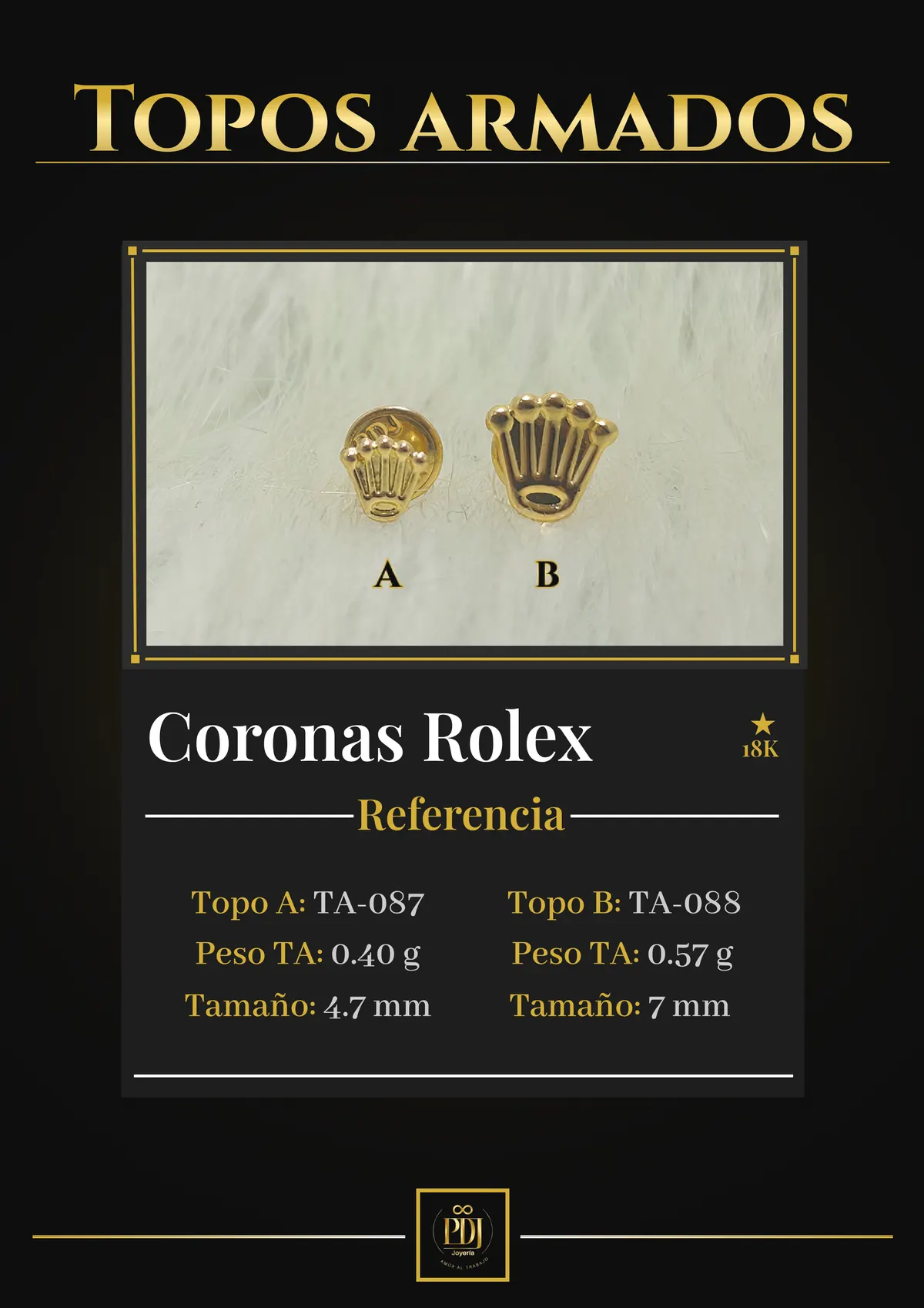 Póster de Coronas Rolex en oro 18K — TA-087, TA-088