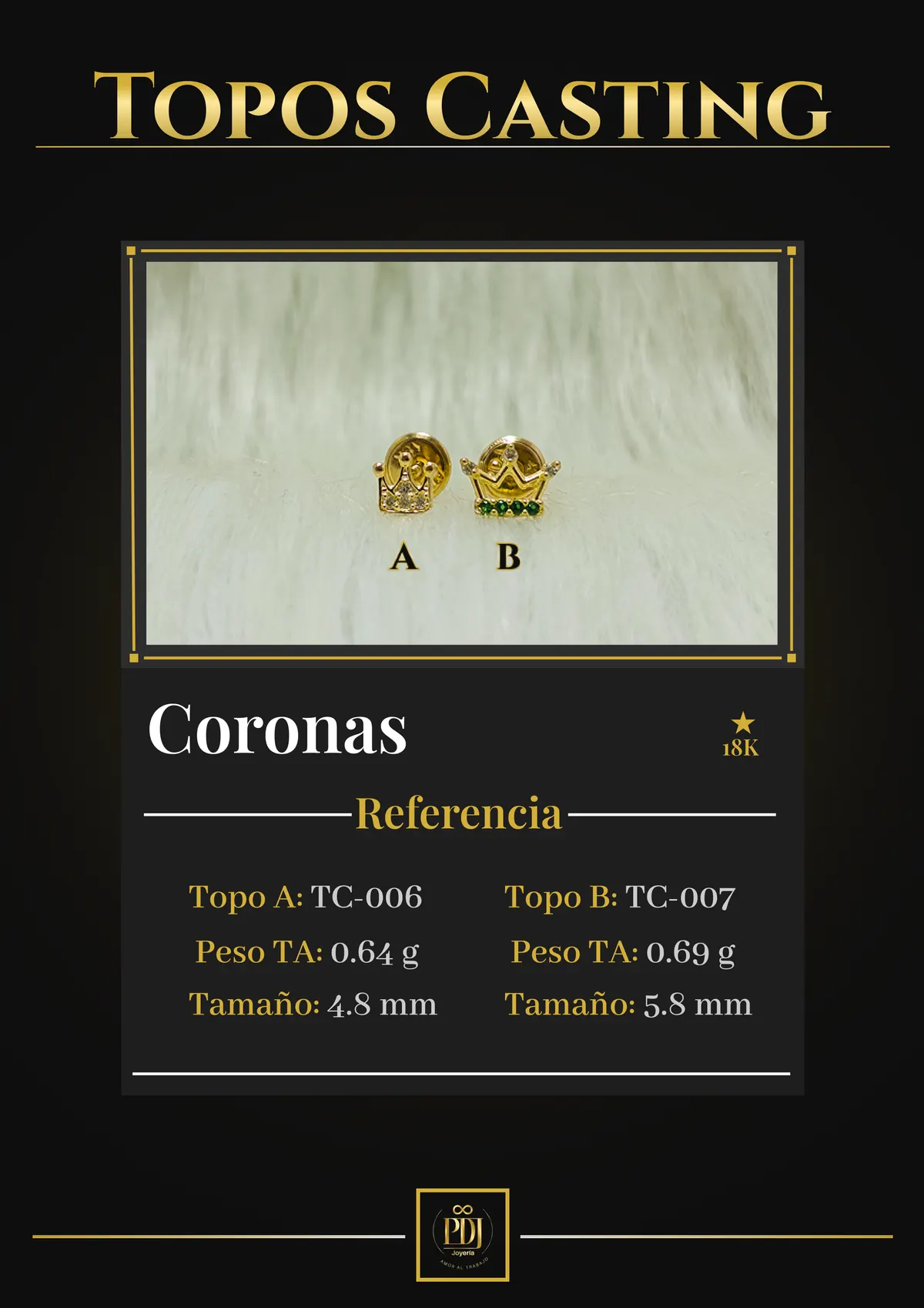 Póster de Coronas en oro 18K — TC-006, TC-007