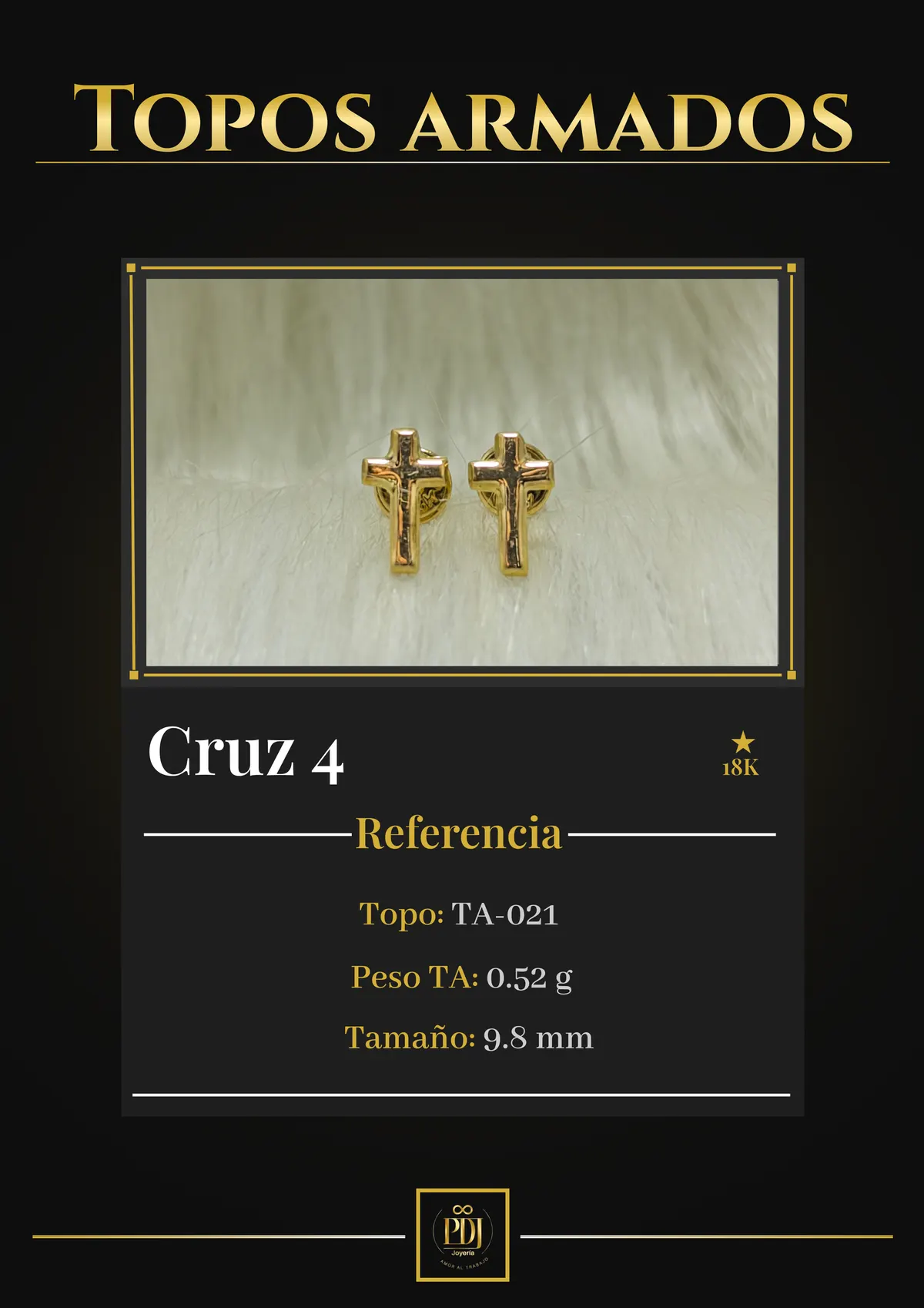Póster de Cruz 4 en oro 18K — TA-021
