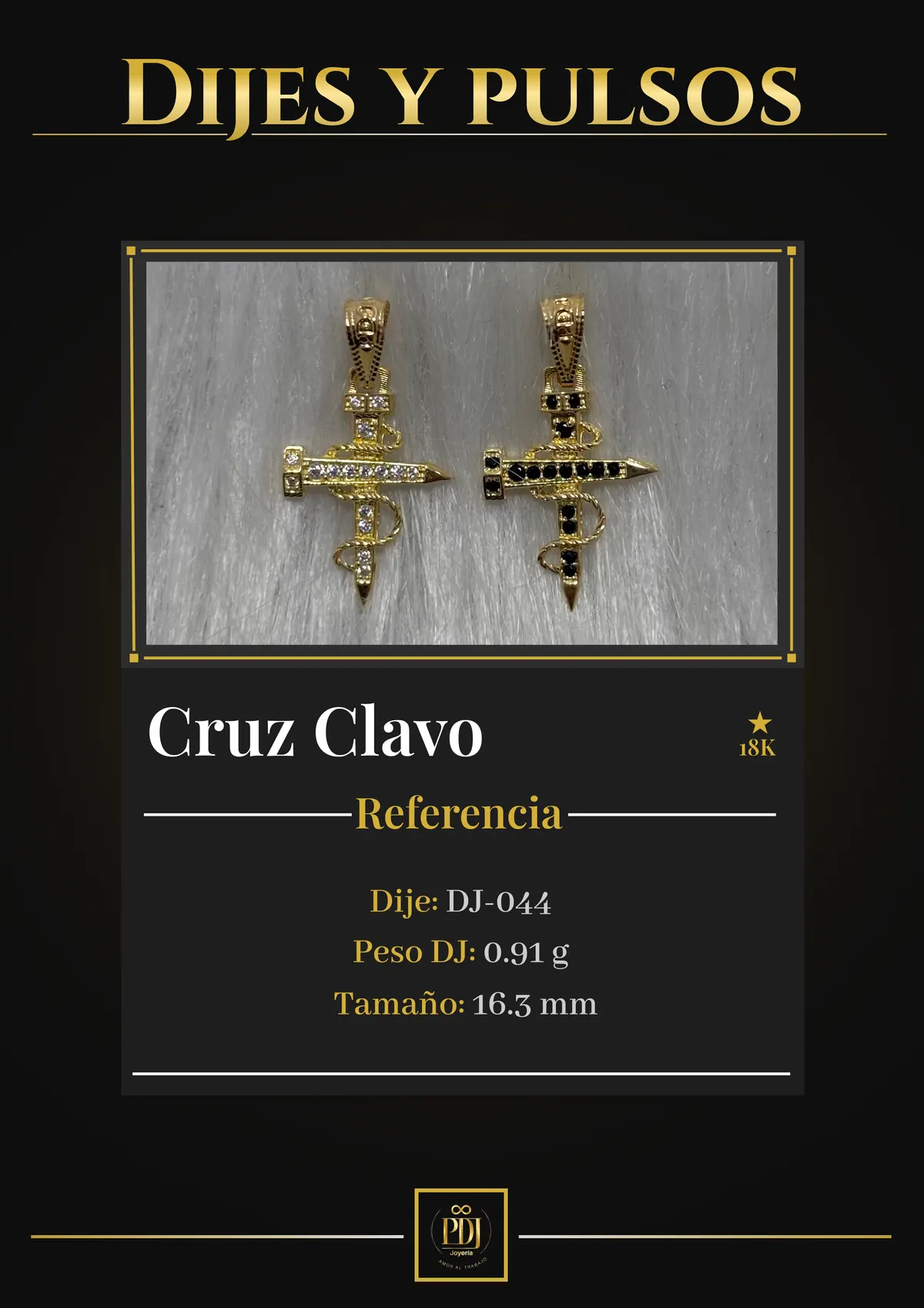 Póster de Cruz Clavo en oro 18K — DJ-044