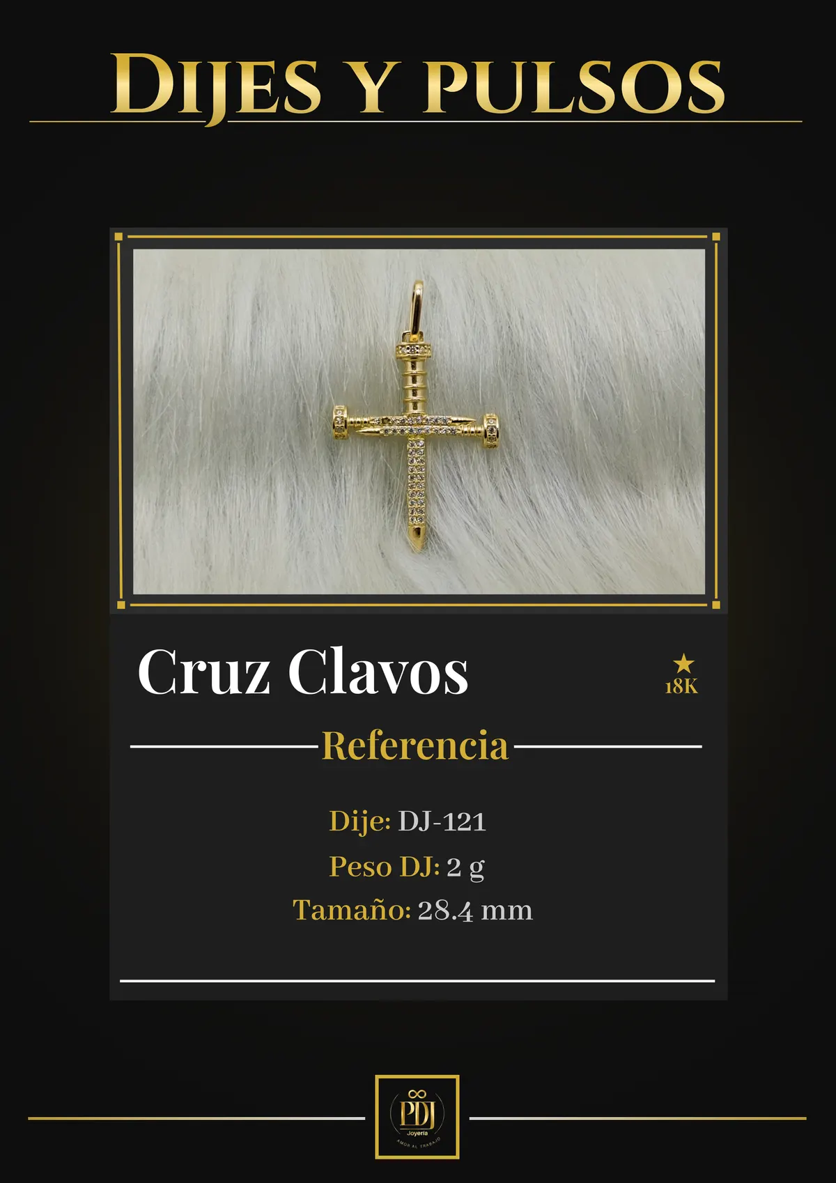 Póster de Cruz Clavos en oro 18K — DJ-121