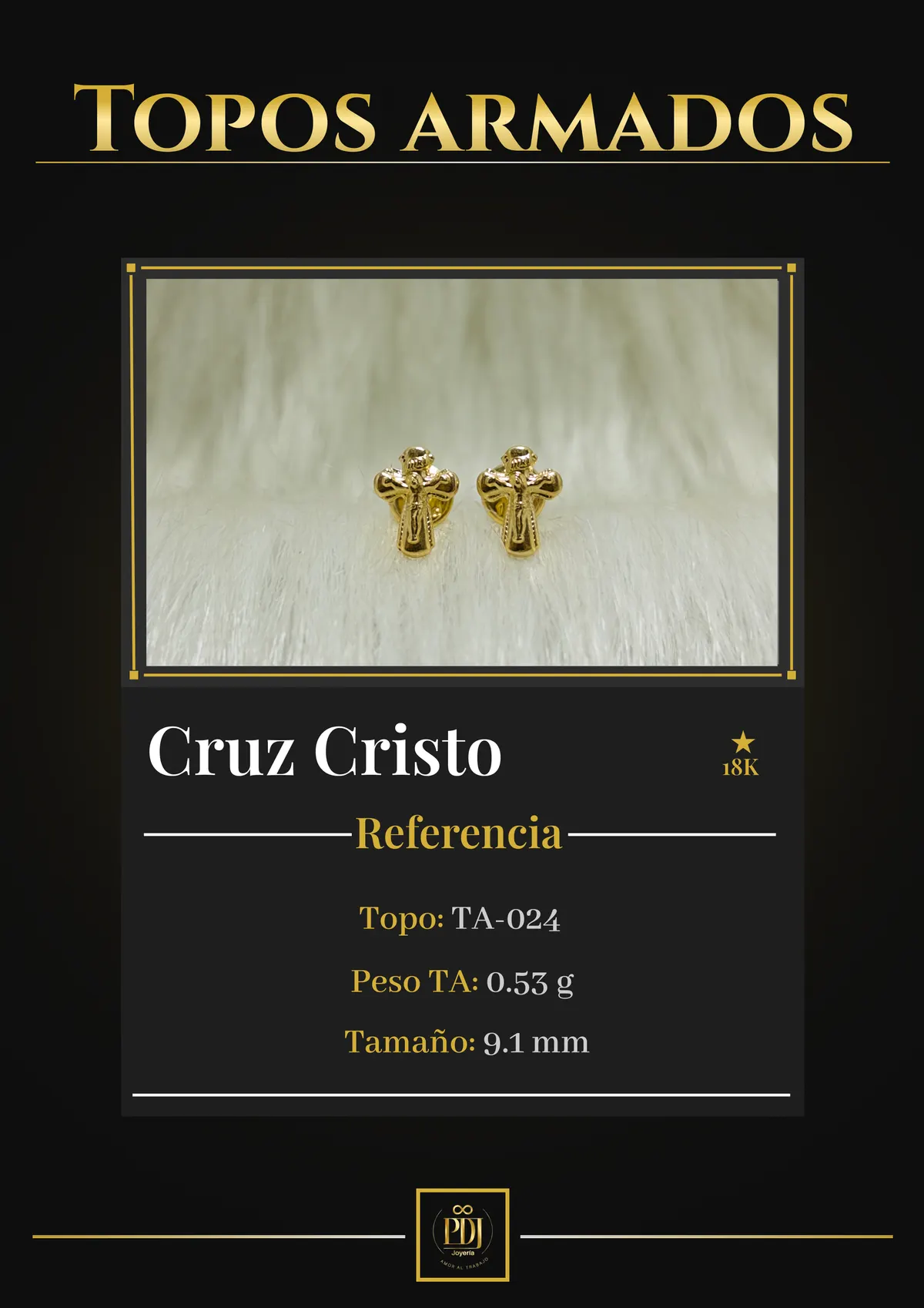 Póster de Cruz Cristo en oro 18K — TA-024