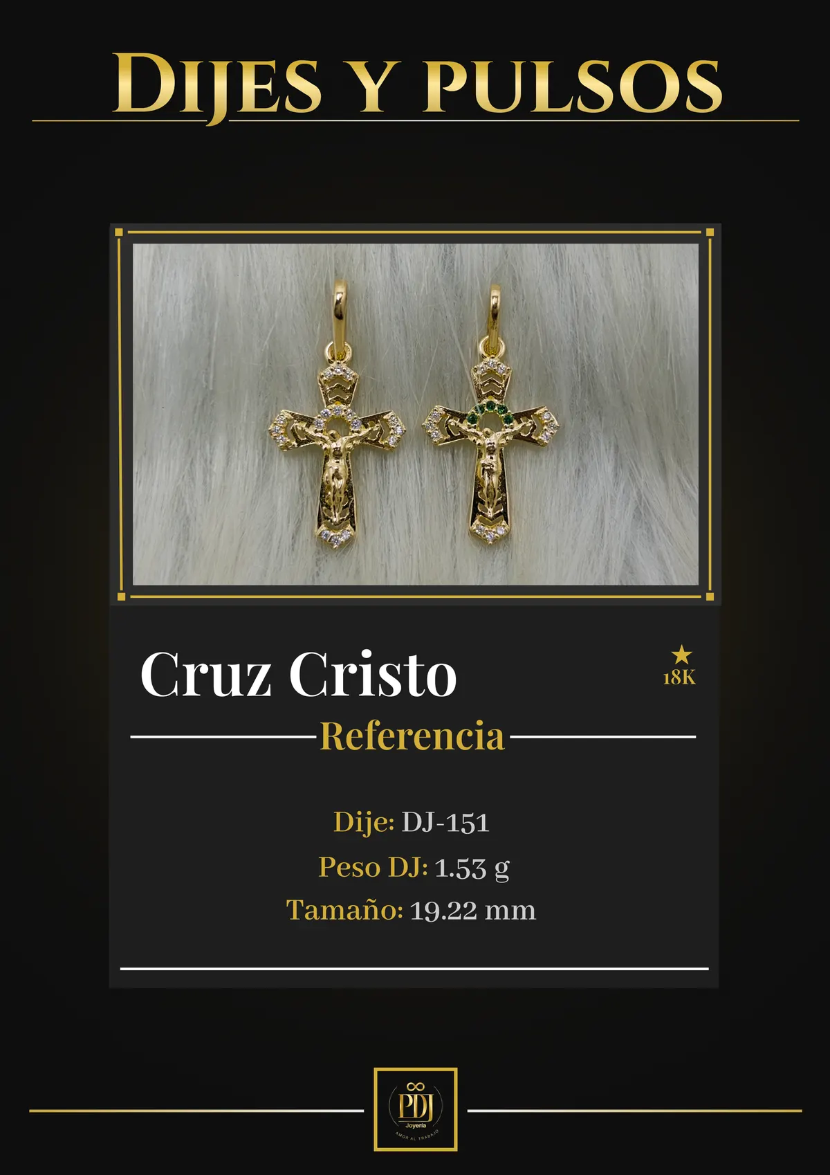Póster de Cruz Cristo en oro 18K — DJ-151