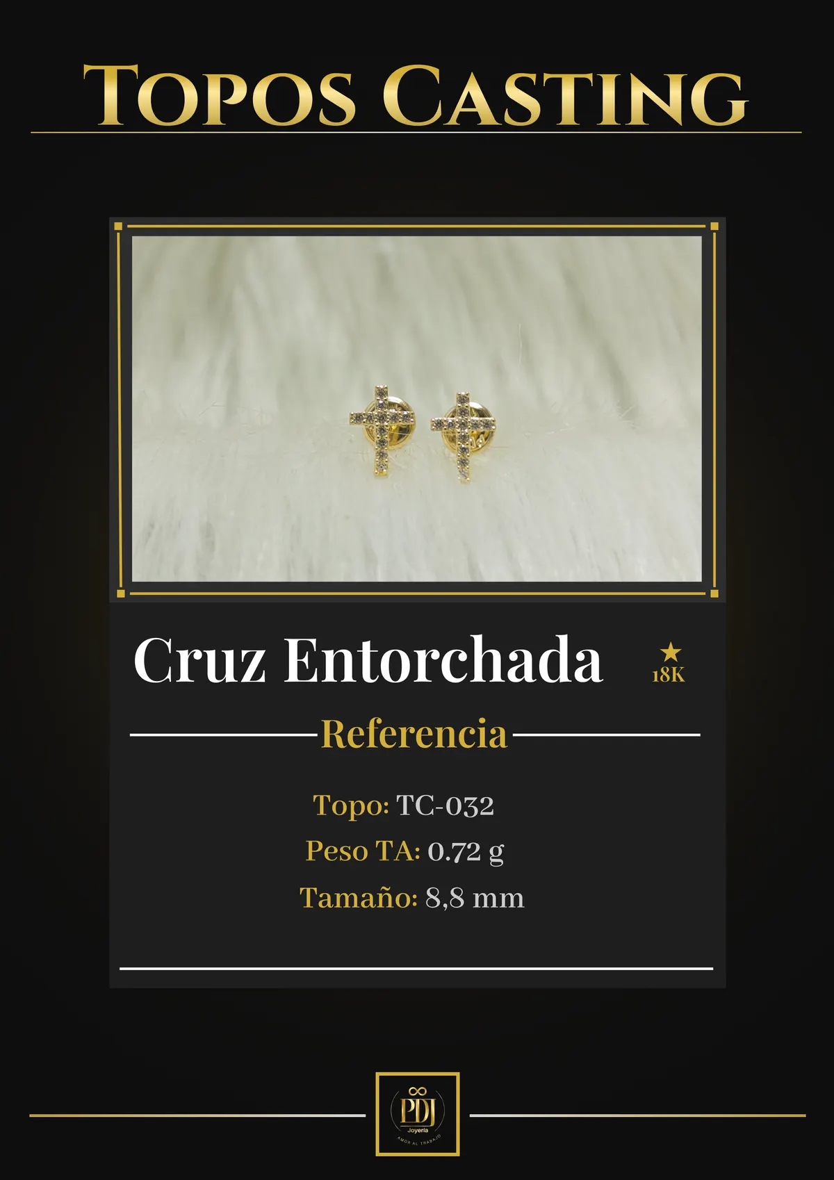 Póster de Cruz Entorchada en oro 18K — TC-032