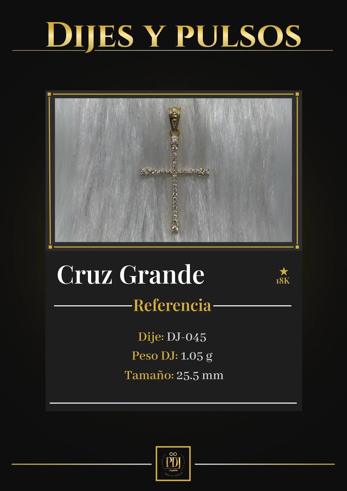 Póster de Cruz Grande en oro 18K — DJ-045