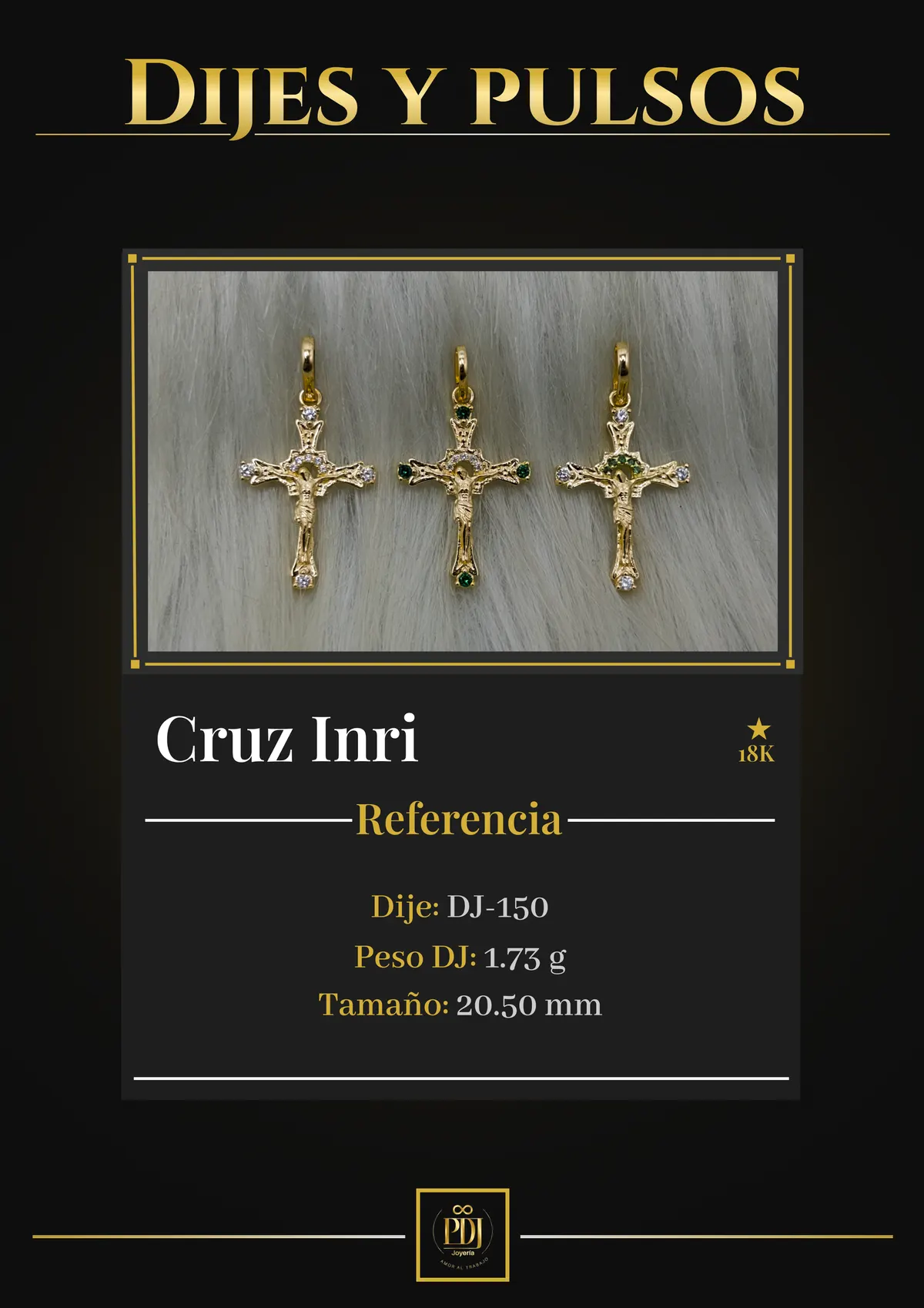 Póster de Cruz Inri en oro 18K — DJ-150