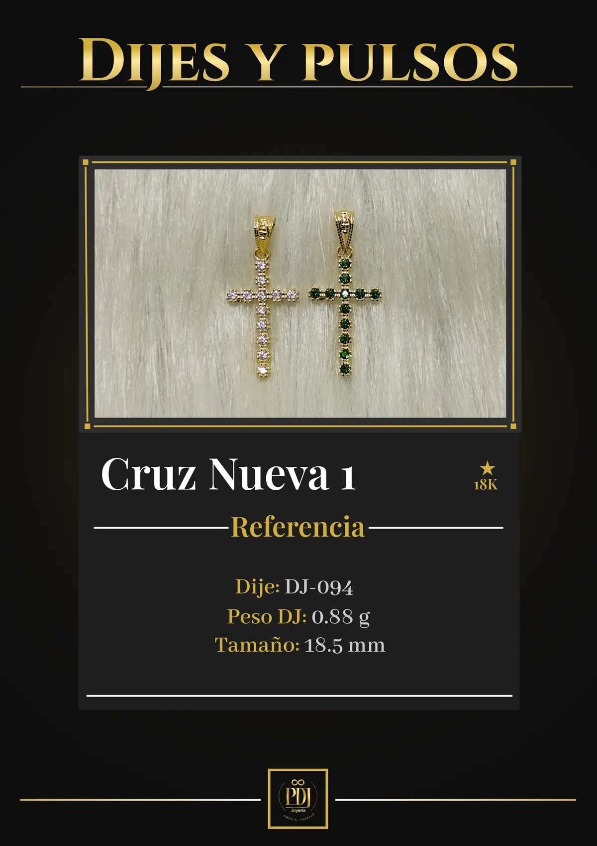 Póster de Cruz Nueva 1 en oro 18K — DJ-094