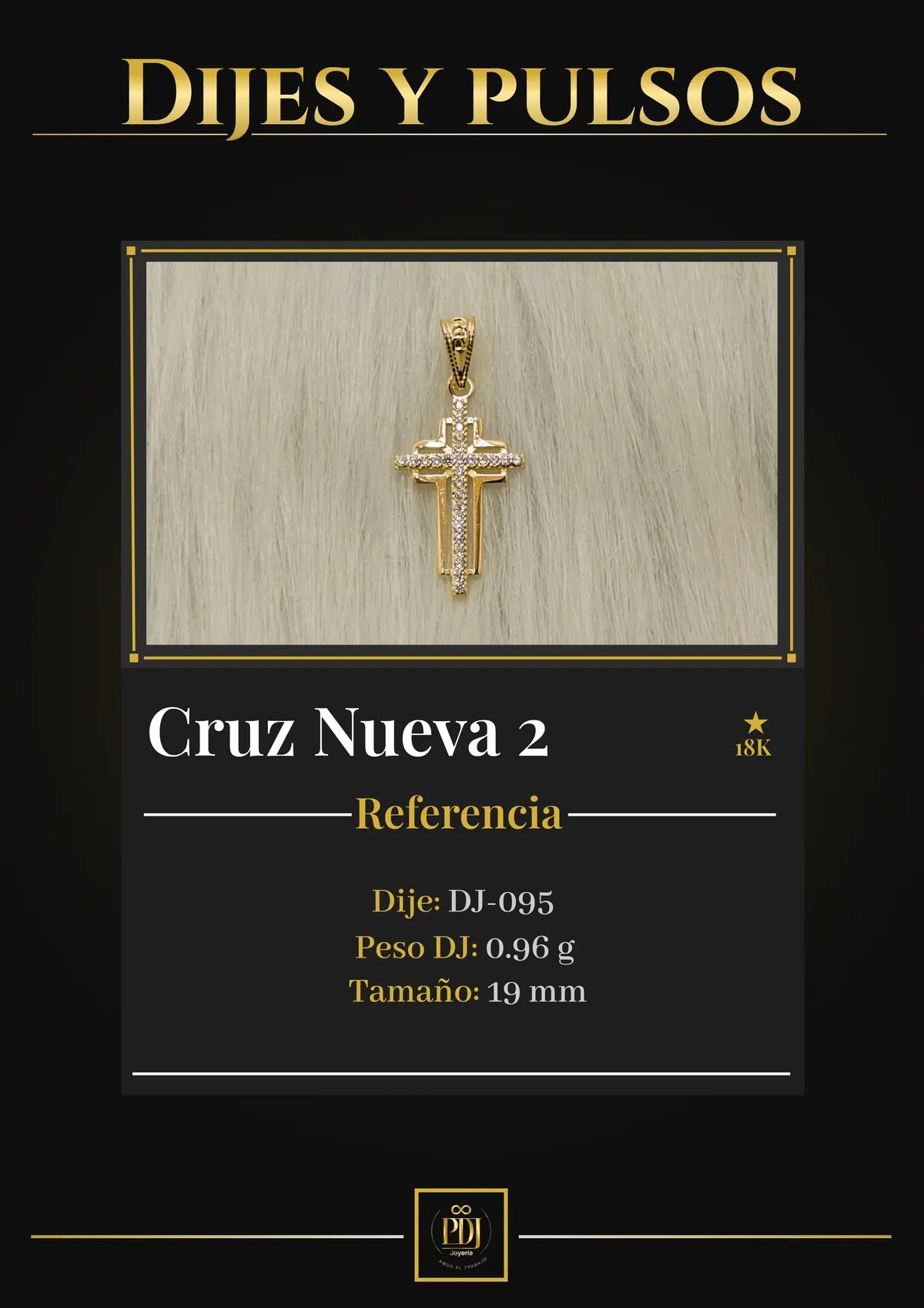 Póster de Cruz Nueva 2 en oro 18K — DJ-095