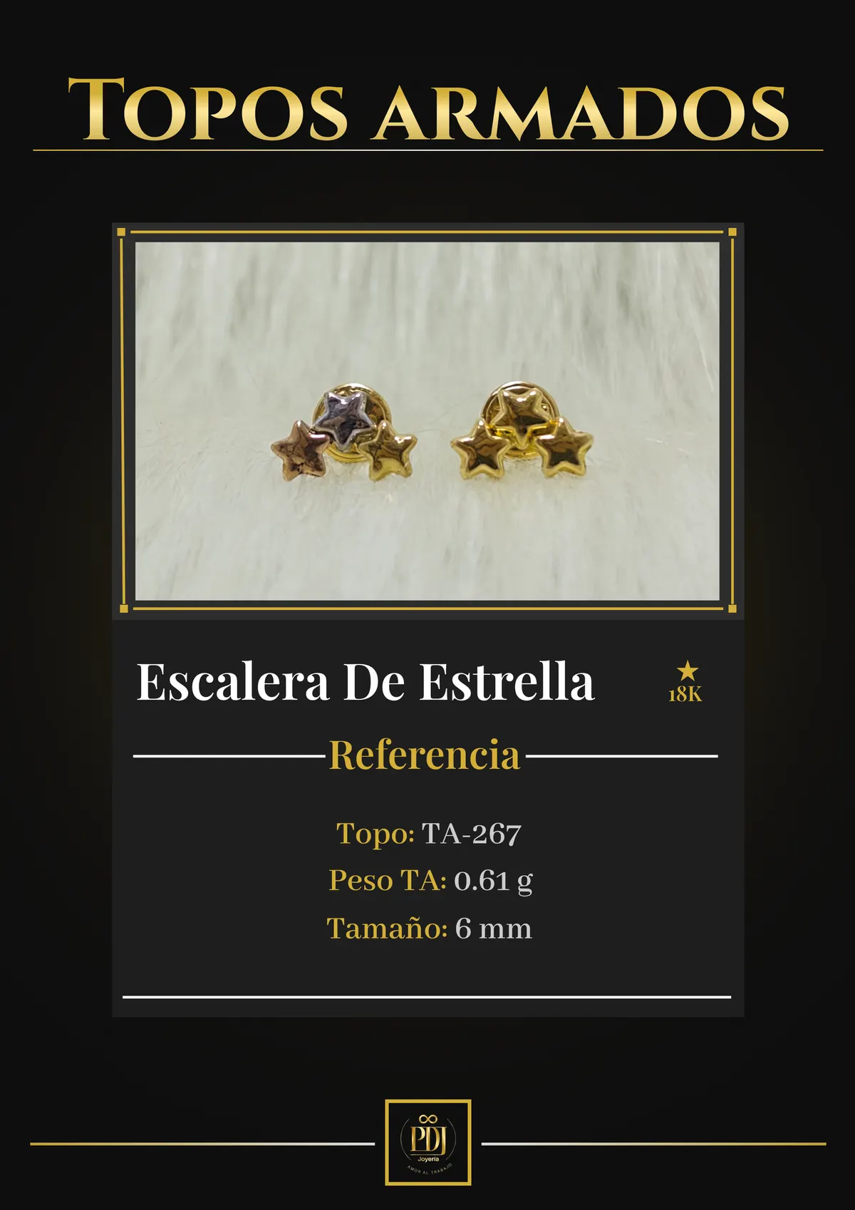 Póster de Escalera De Estrella en oro 18K — TA-267