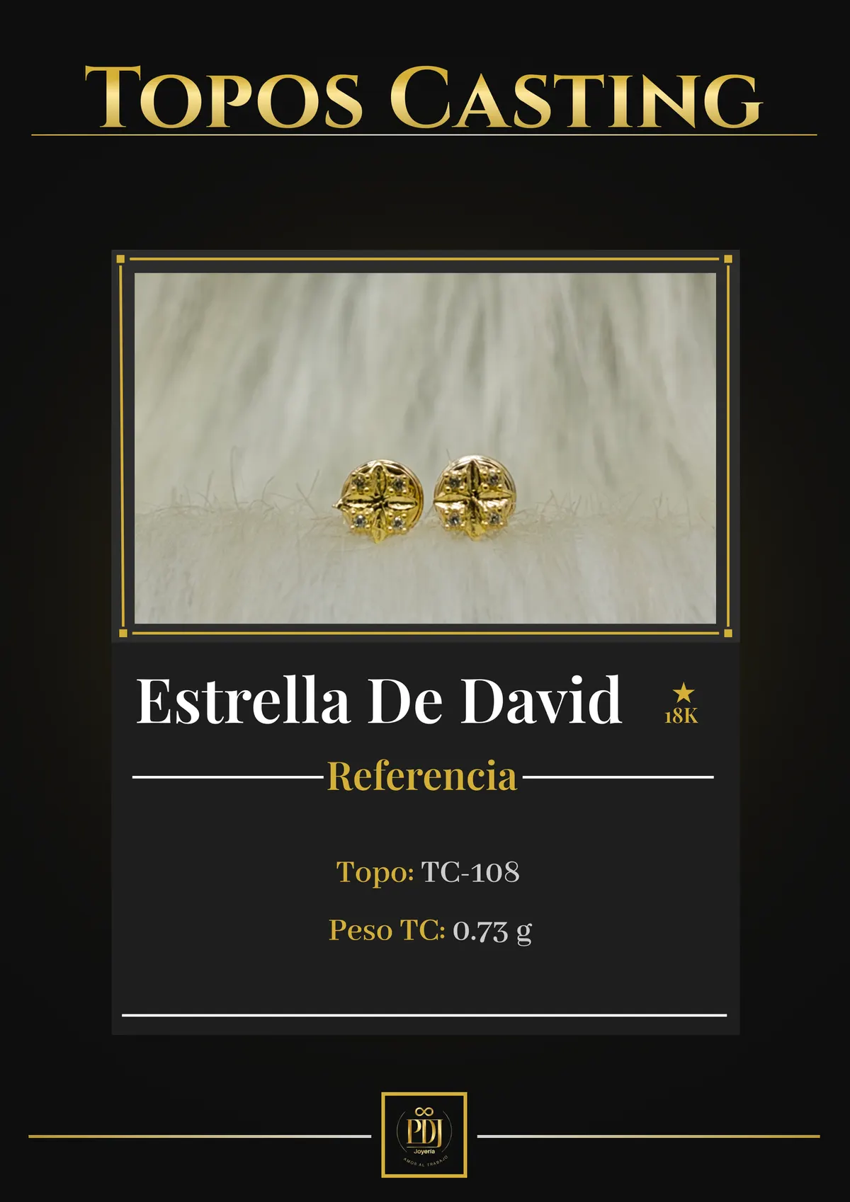 Póster de Estrella De David en oro 18K — TC-108