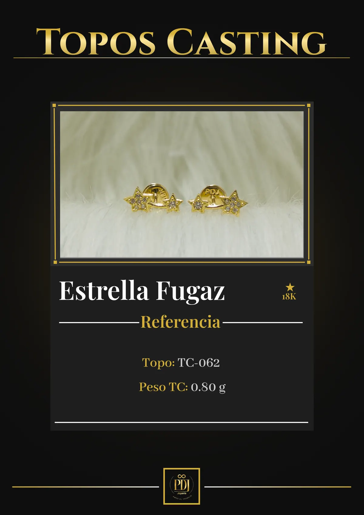 Póster de Estrella Fugaz en oro 18K — TC-062