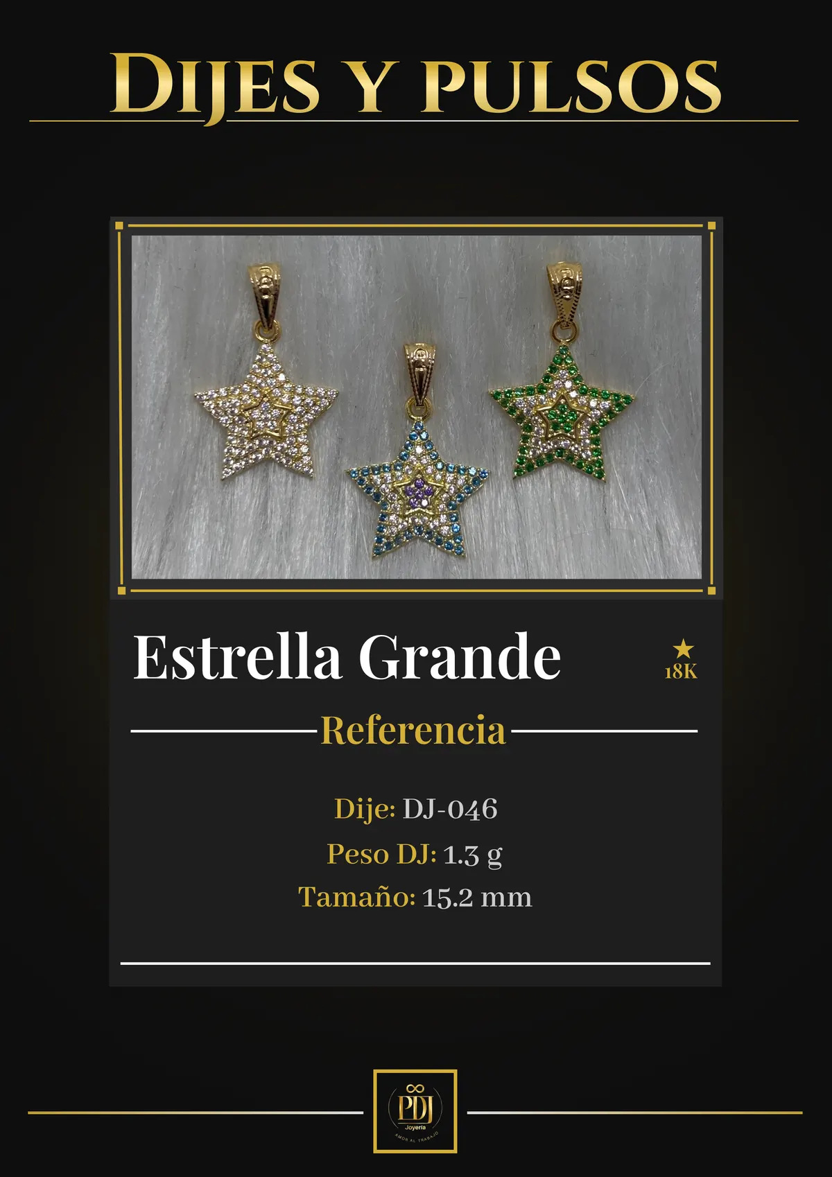 Póster de Estrella Grande en oro 18K — DJ-046