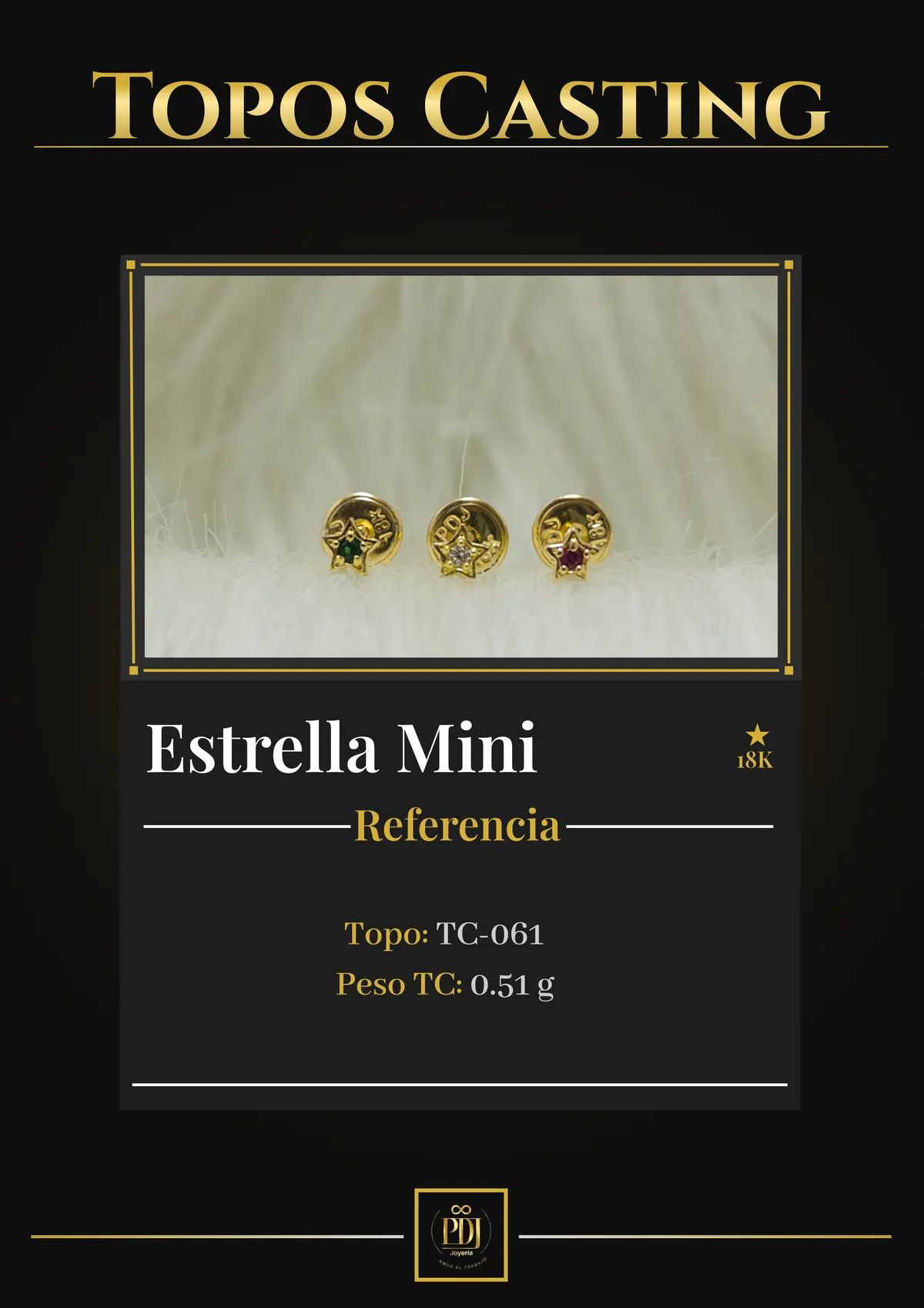 Póster de Estrella Mini en oro 18K — TC-061