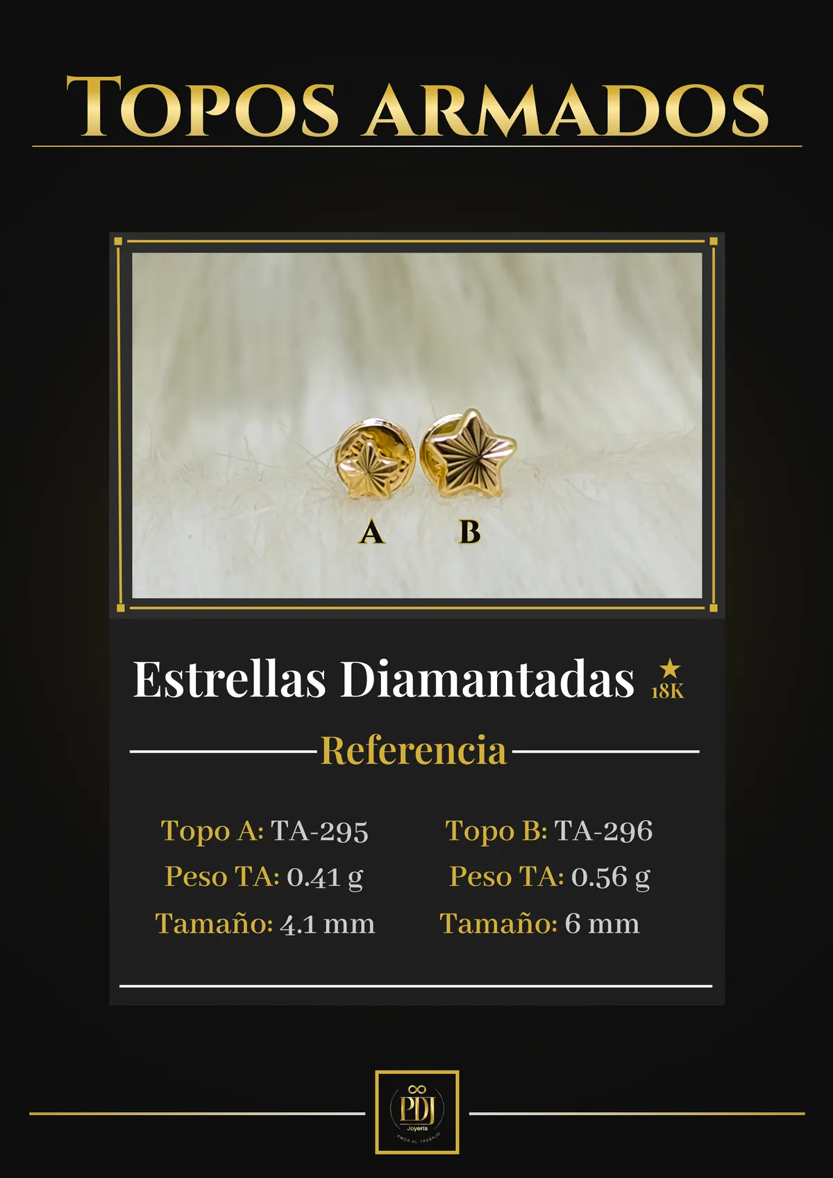 Póster de Estrellas Diamantadas en oro 18K — TA-295, TA-296