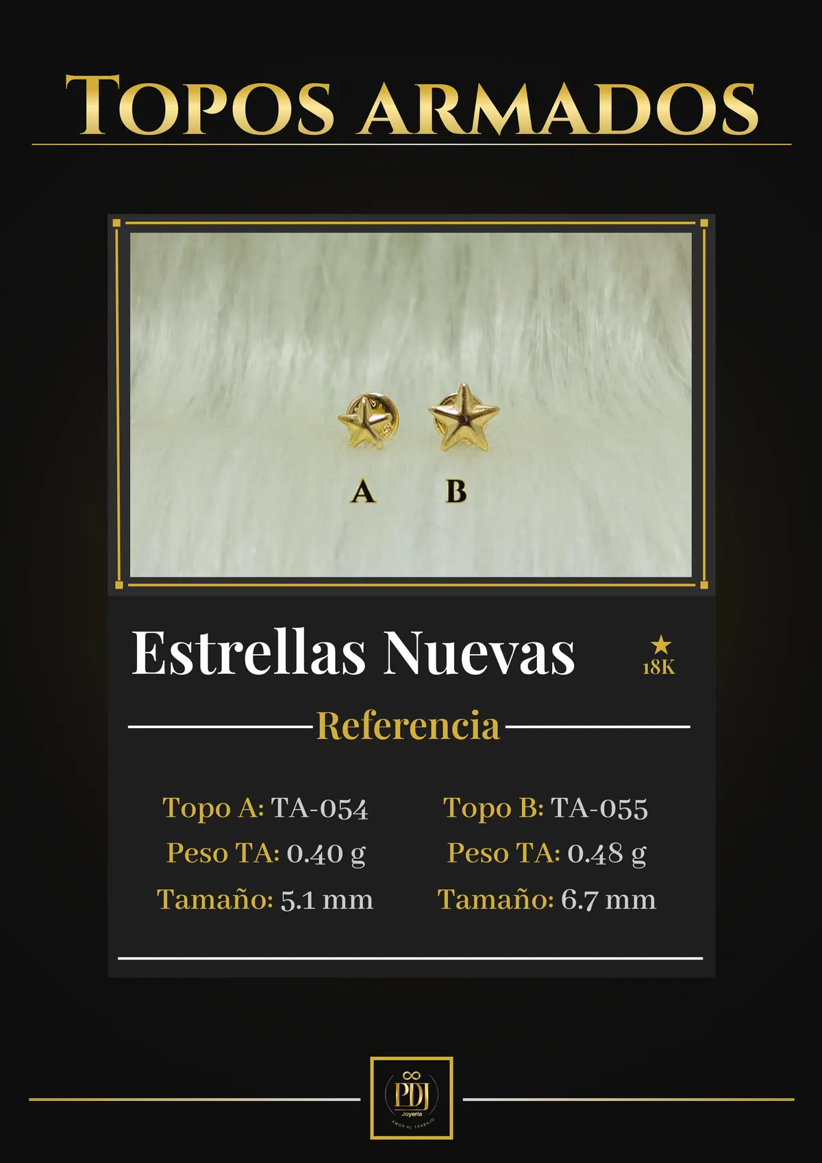 Póster de Estrellas Nuevas en oro 18K — TA-054, TA-055