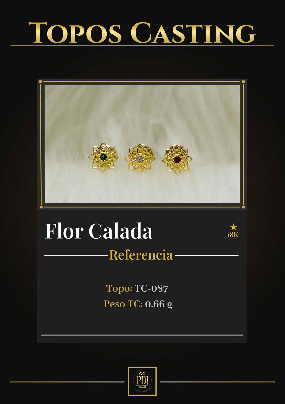 Póster de Flor Calada en oro 18K — TC-087