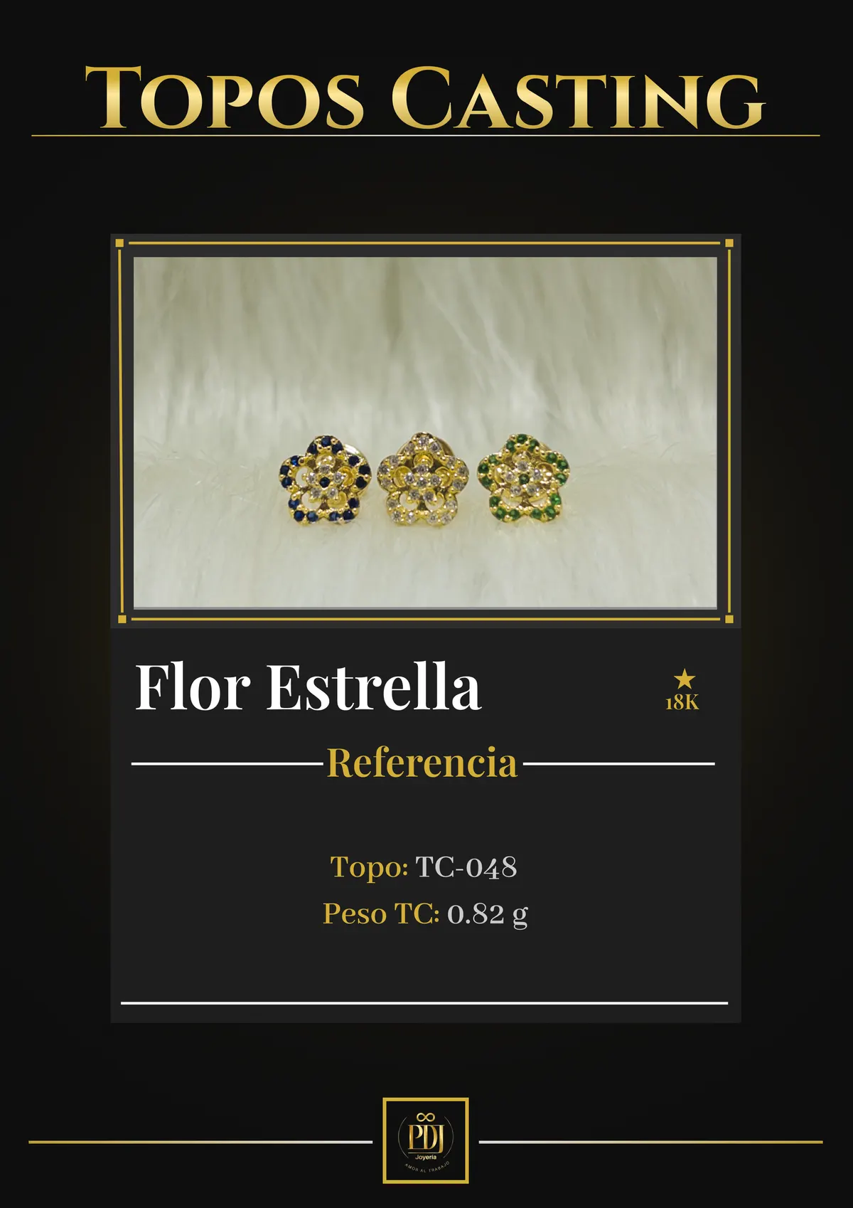 Póster de Flor Estrella en oro 18K — TC-048