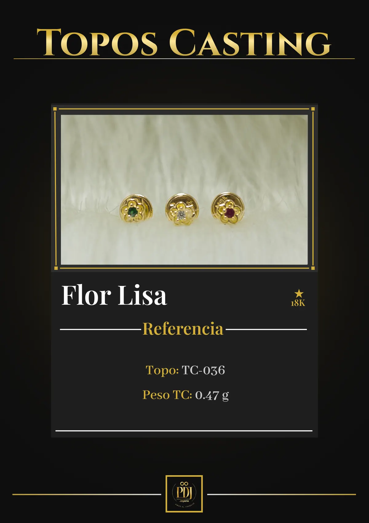 Póster de Flor Lisa en oro 18K — TC-036