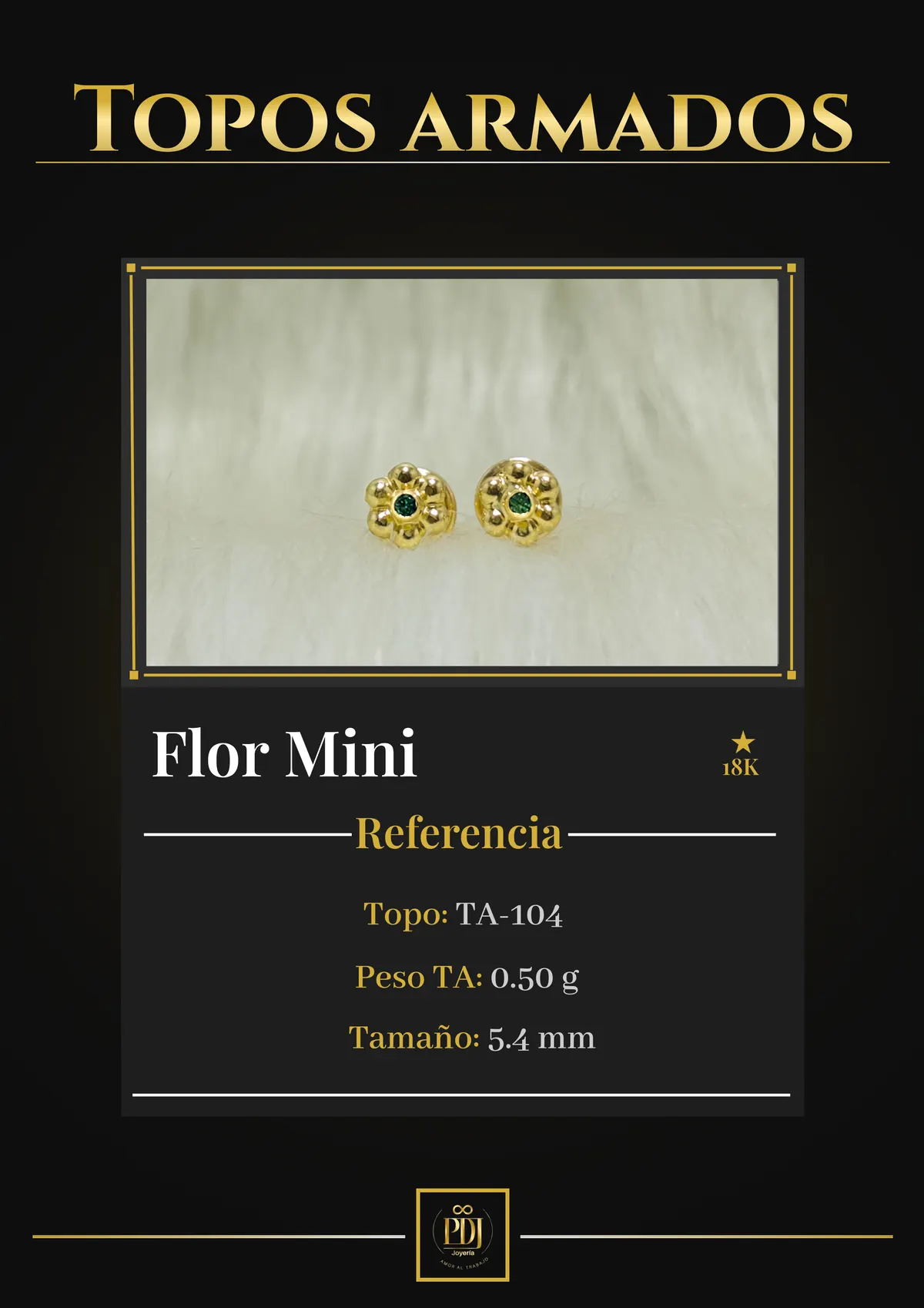 Póster de Flor Mini en oro 18K — TA-104