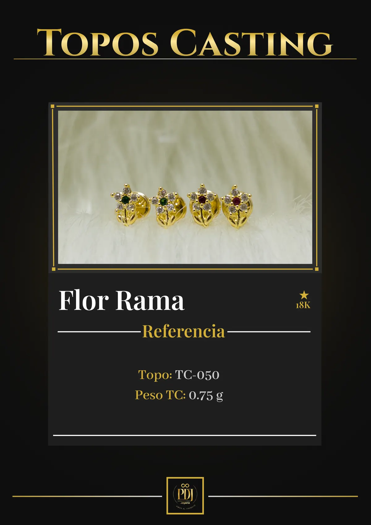 Póster de Flor Rama en oro 18K — TC-050