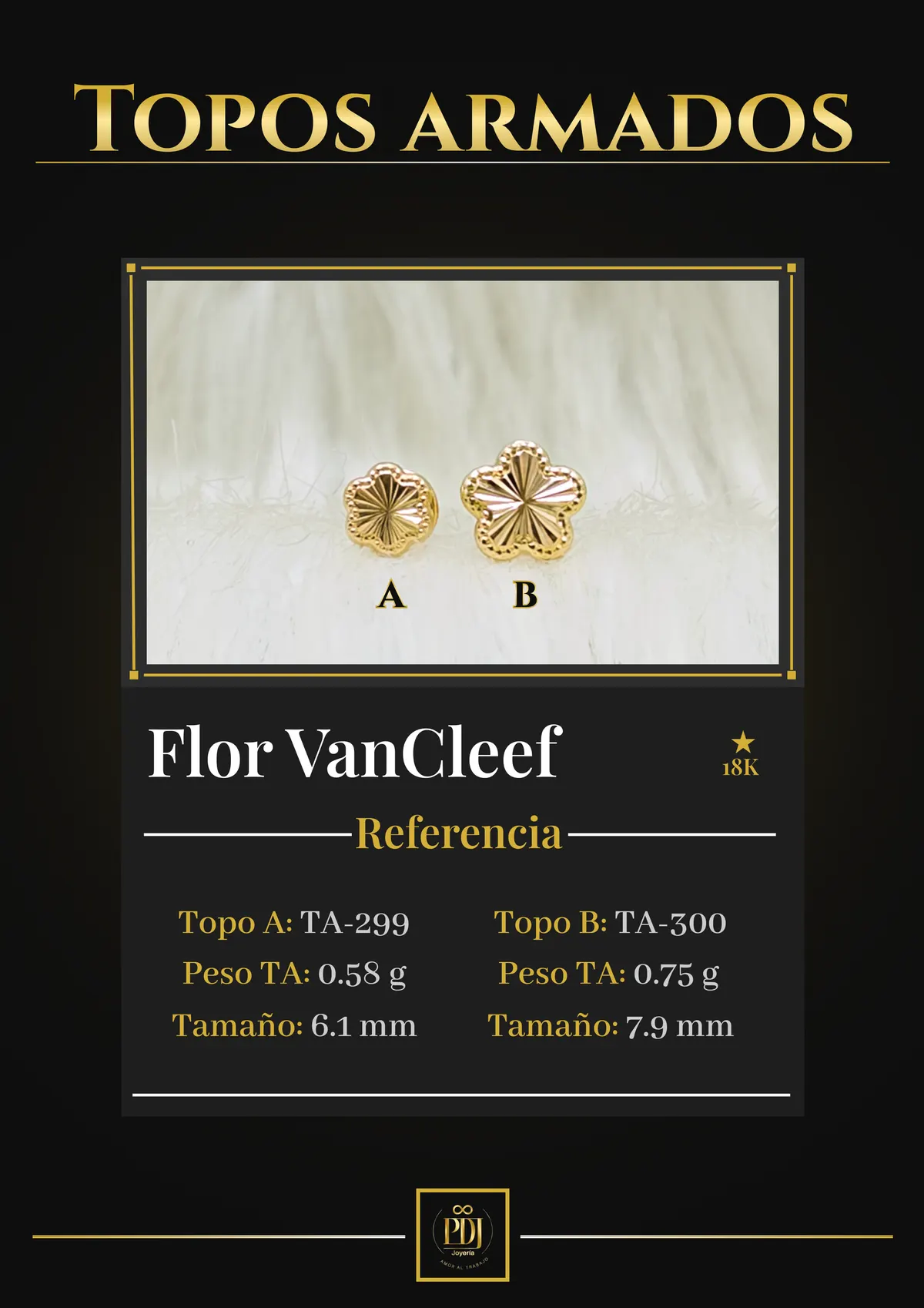 Póster de Flor VanCleef en oro 18K — TA-299, TA-300