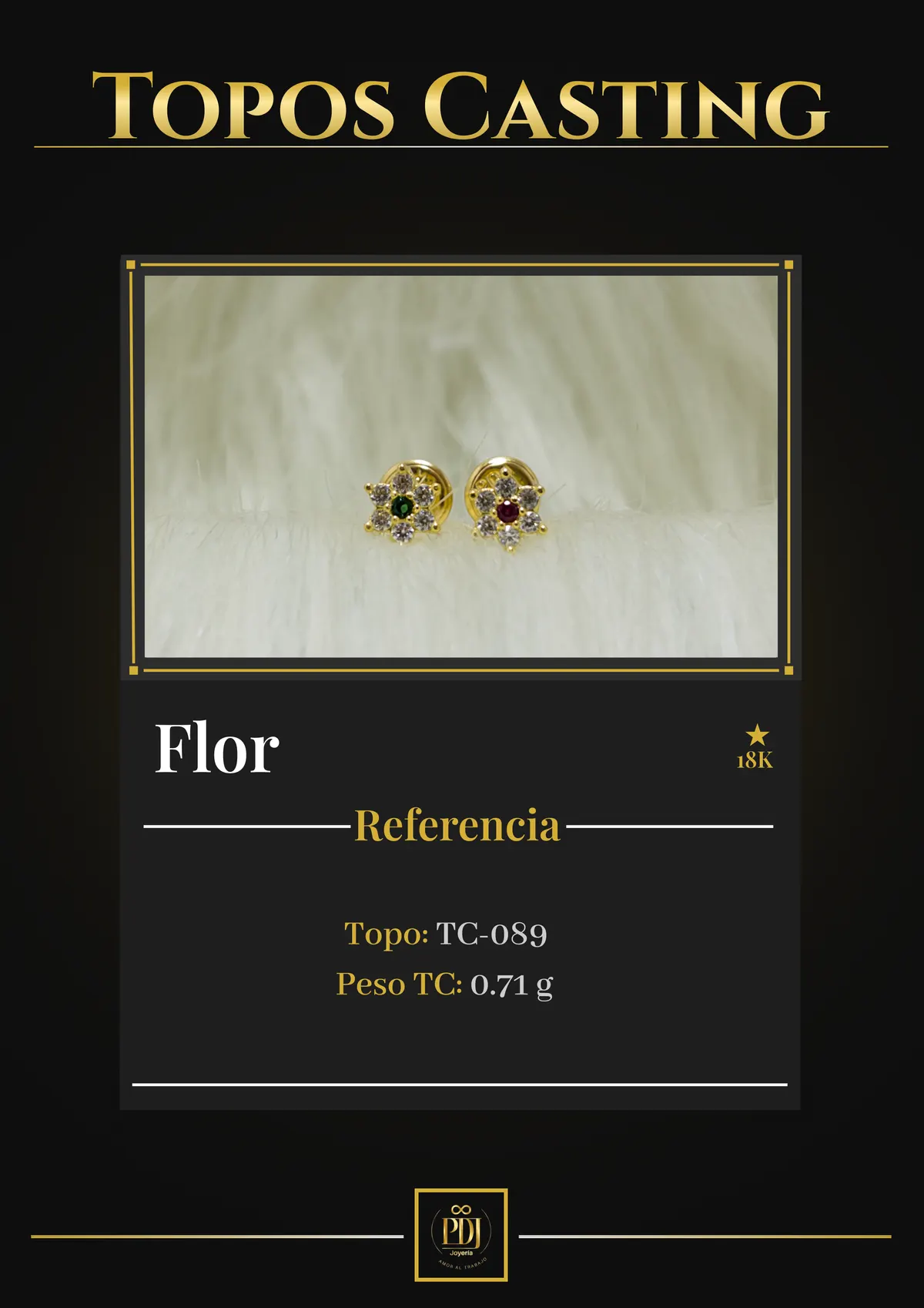 Póster de Flor en oro 18K — TC-089