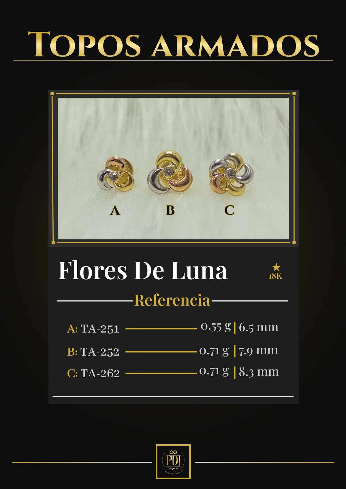 Póster de Flores De Luna en oro 18K — TA-251, TA-252, TA-262