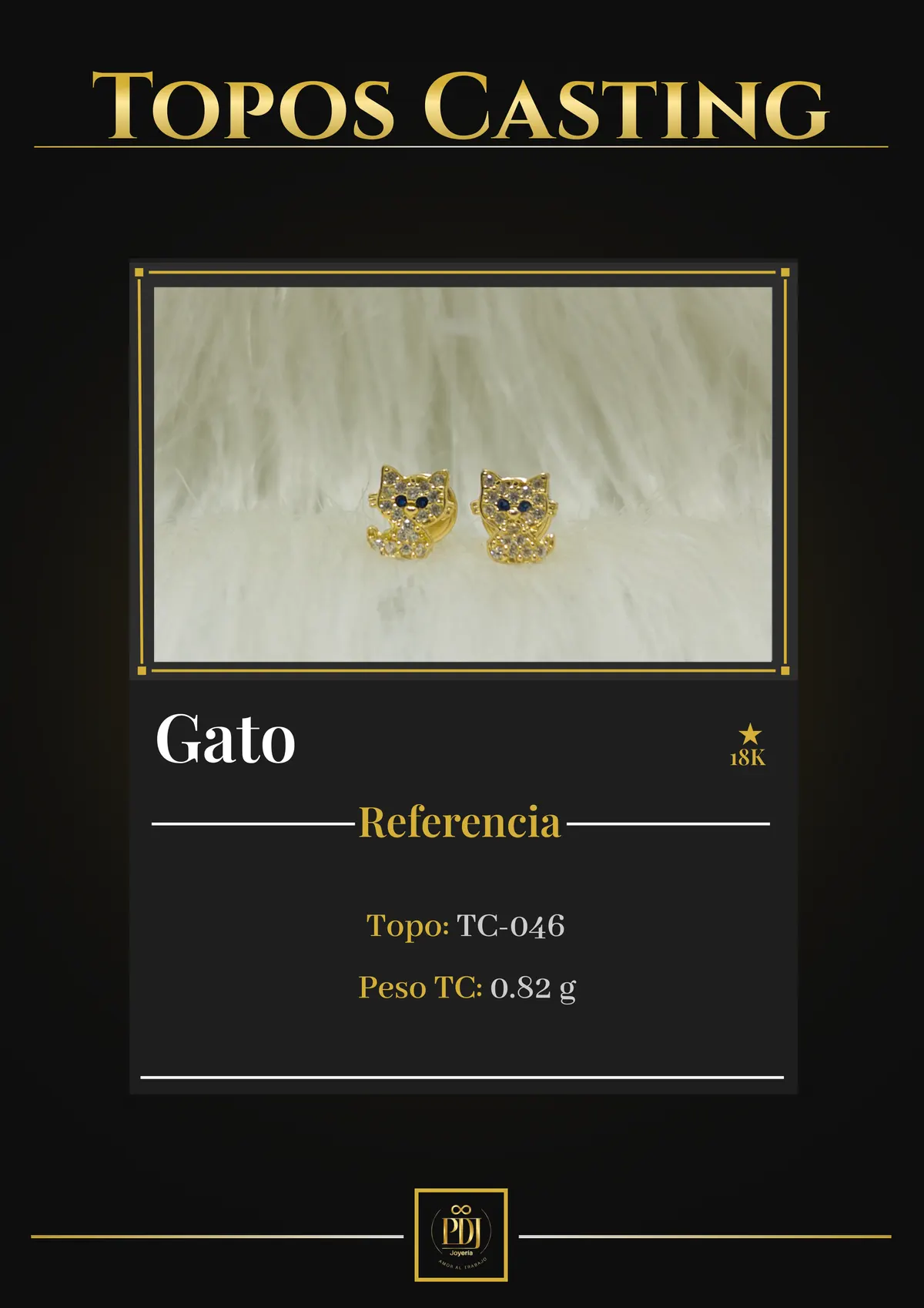 Póster de Gato en oro 18K — TC-046